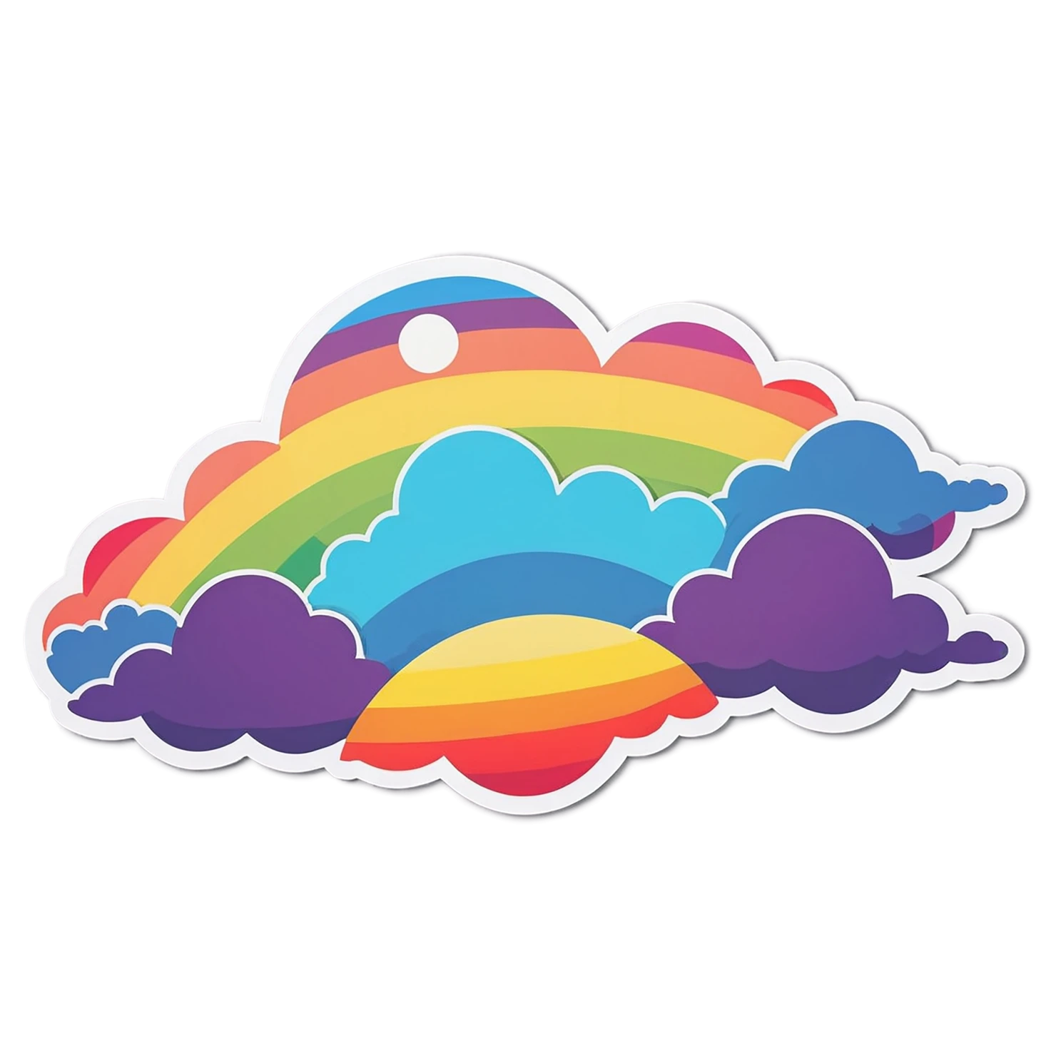 Rainbow cute sticker isolated on transparent background #21699