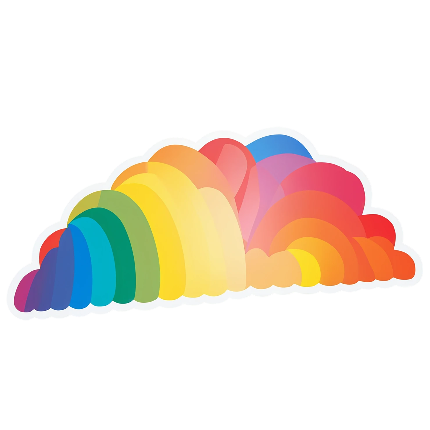 Rainbow cute sticker isolated on transparent background #21701
