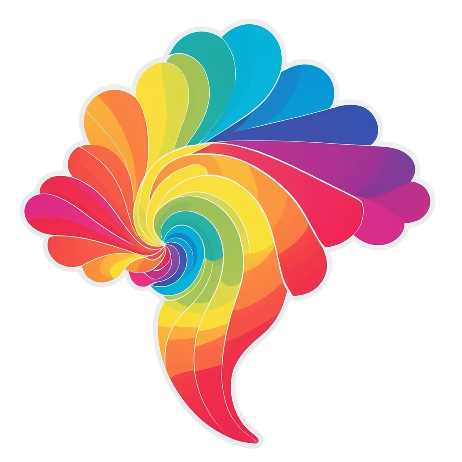Rainbow cute sticker isolated on transparent background #21704