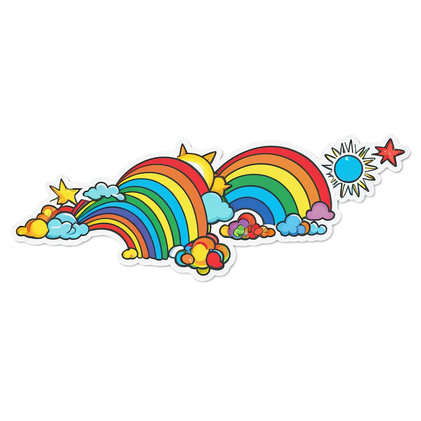 Rainbow cute sticker isolated on transparent background #21709
