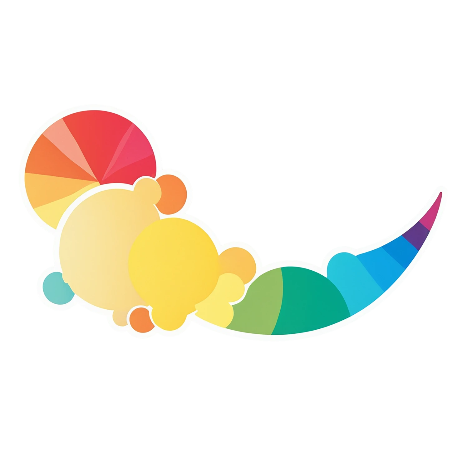 Rainbow cute sticker isolated on transparent background #21712