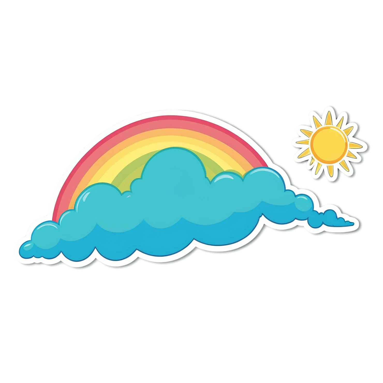 Rainbow cute sticker isolated on transparent background #21713