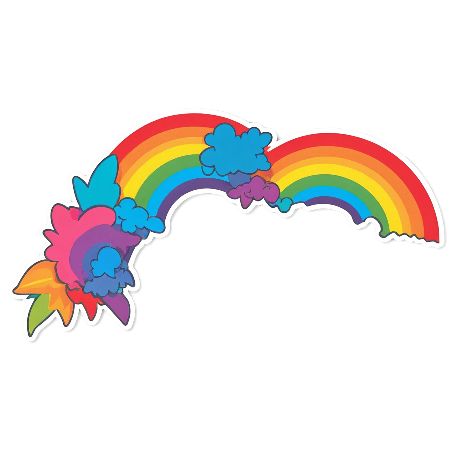 Rainbow cute sticker isolated on transparent background #21718