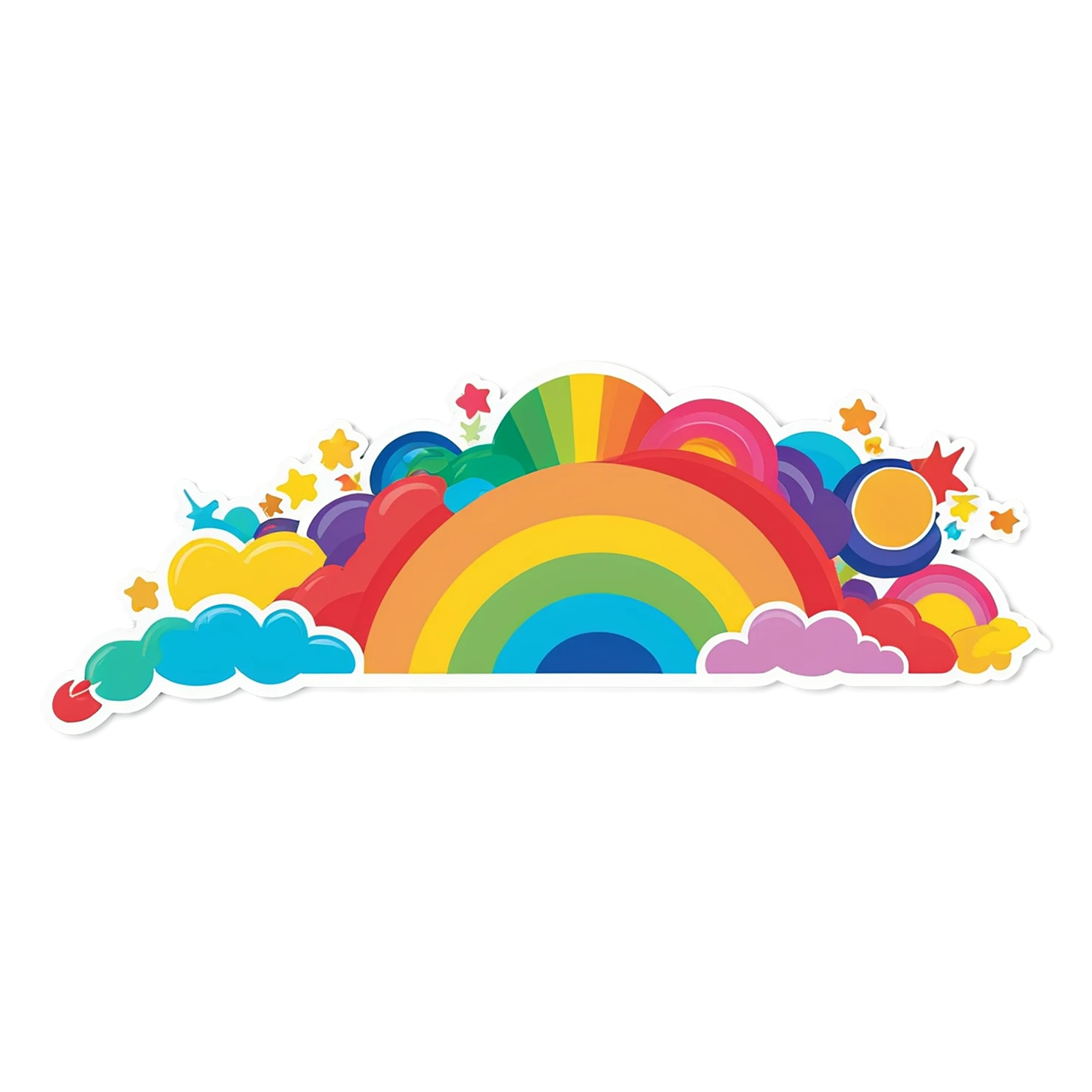 Rainbow cute sticker isolated on transparent background #21720