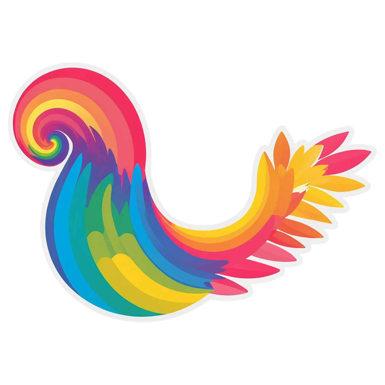 Rainbow cute sticker isolated on transparent background #21724