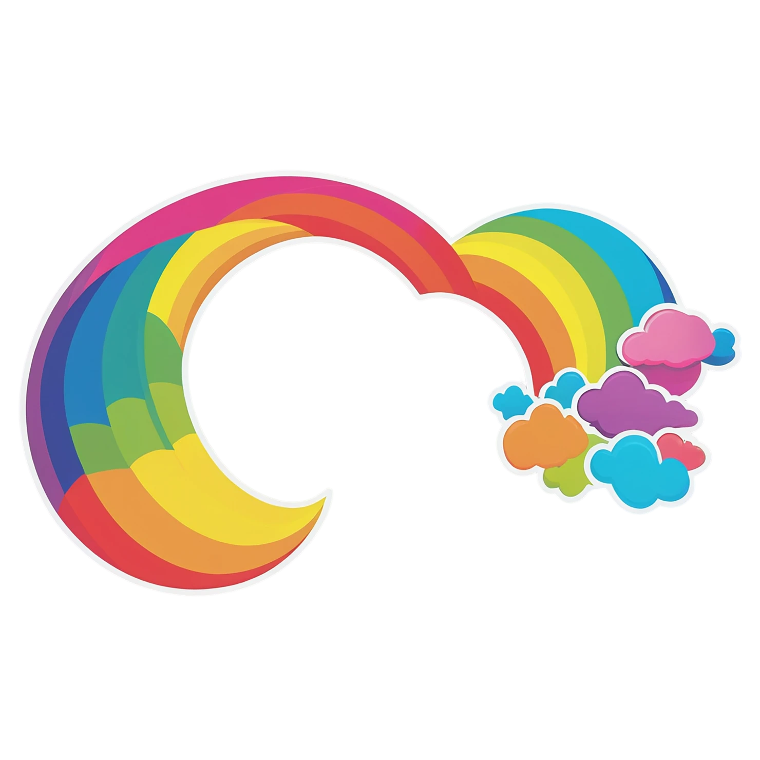 Rainbow cute sticker isolated on transparent background #21726