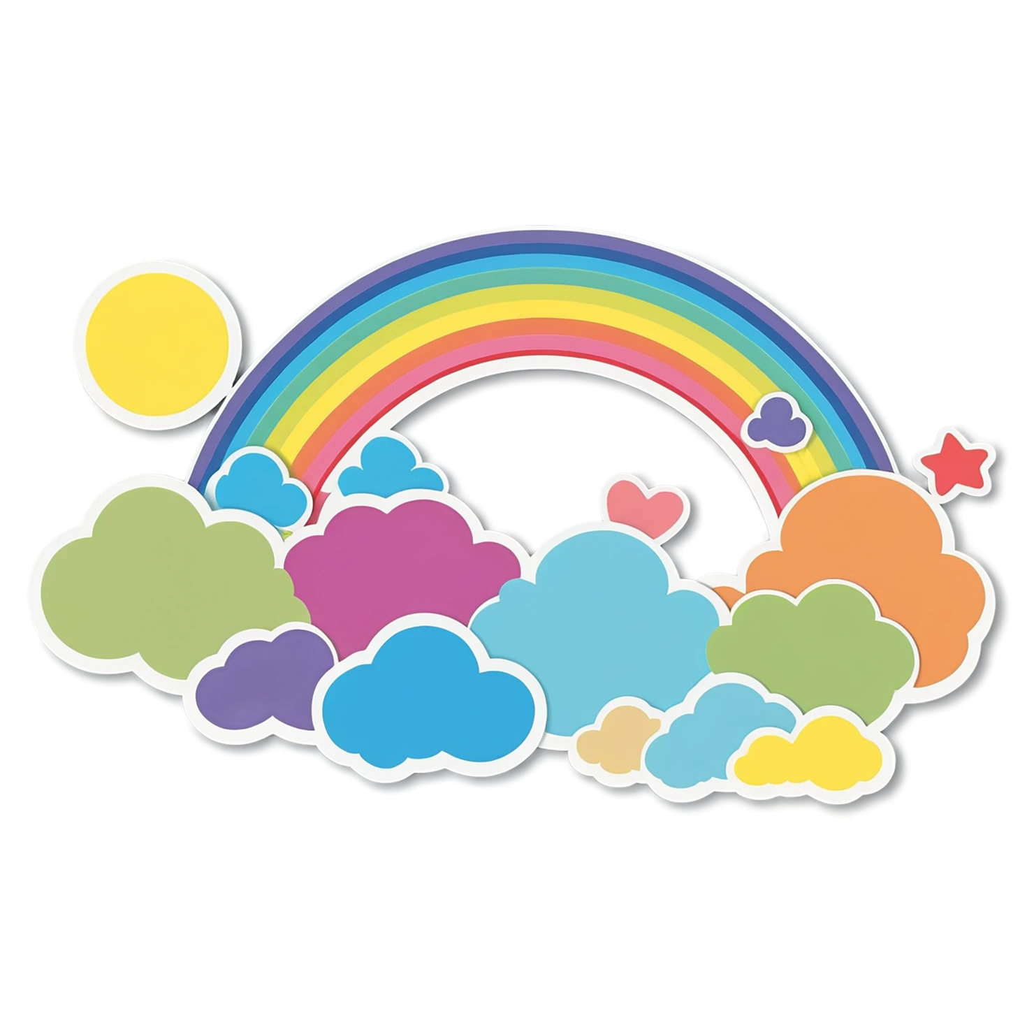 Rainbow cute sticker isolated on transparent background #21727