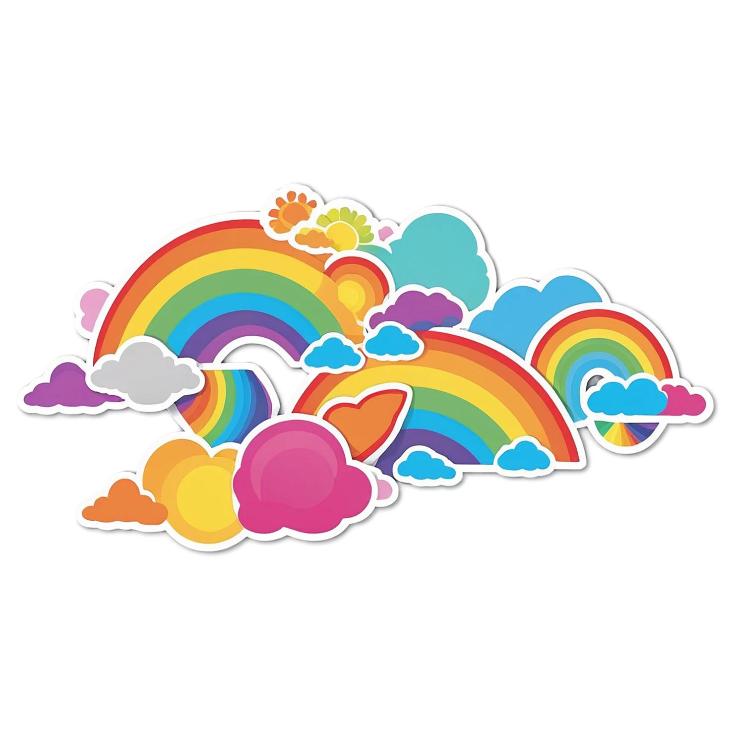 Rainbow cute sticker isolated on transparent background #21728