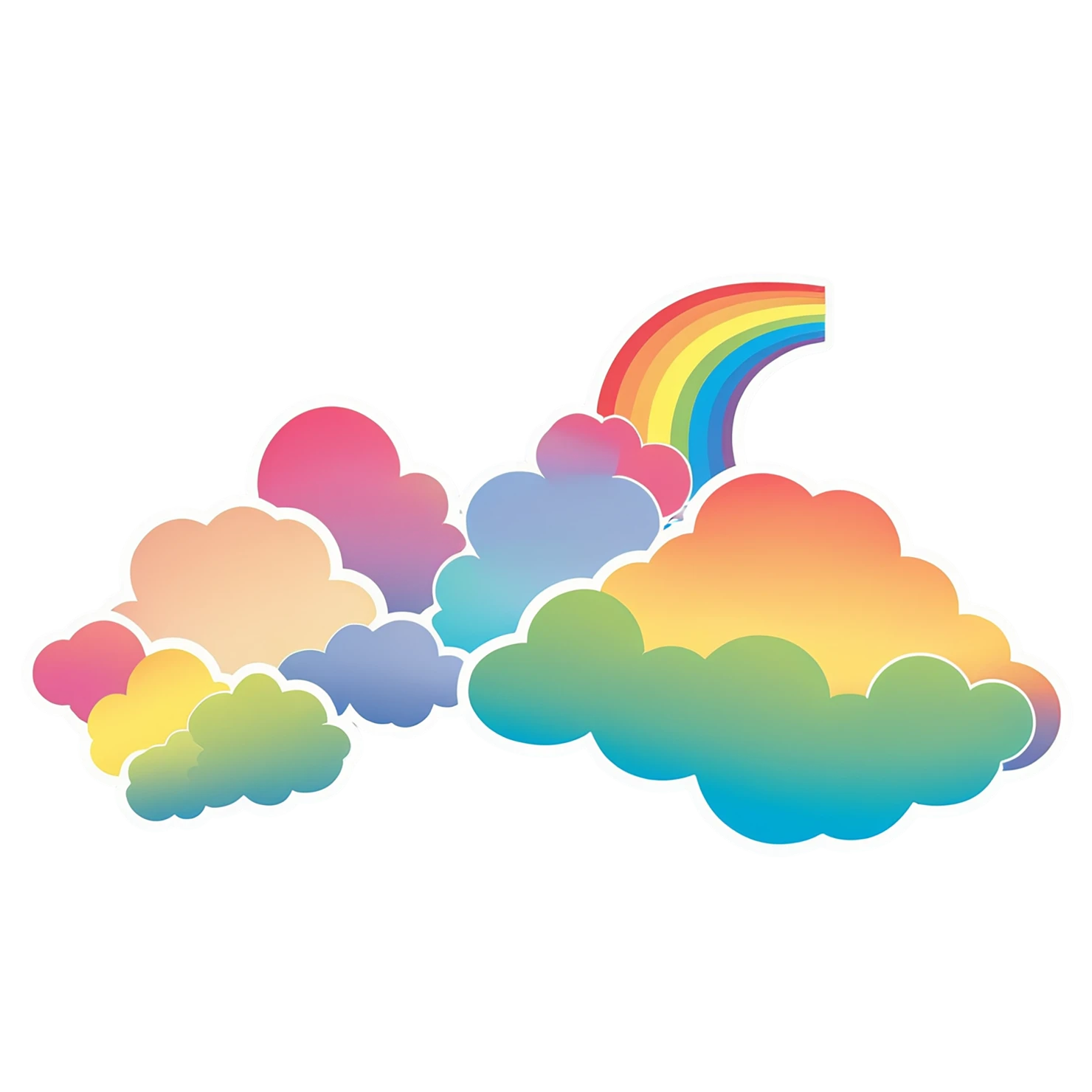 Rainbow cute sticker isolated on transparent background #21729