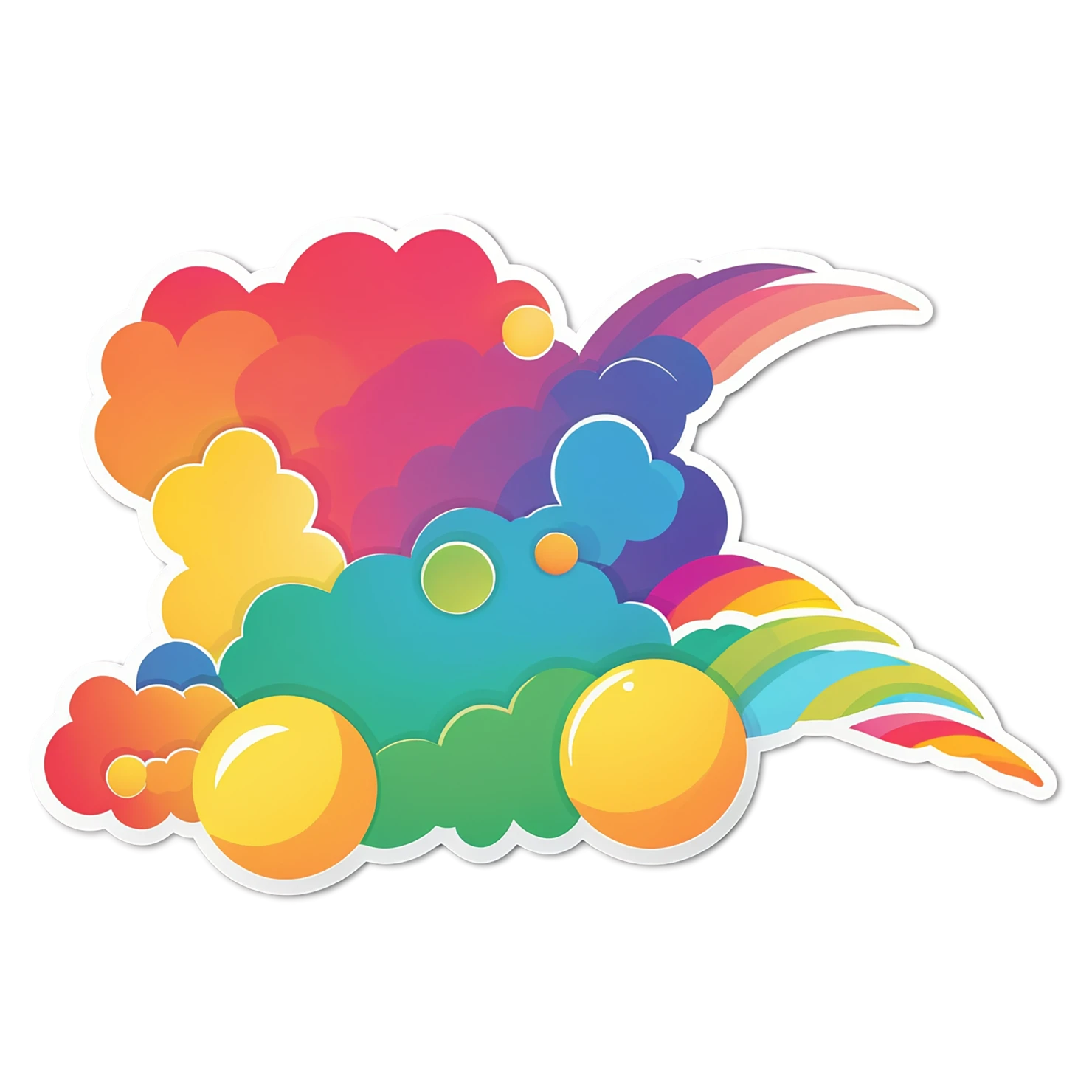 Rainbow cute sticker isolated on transparent background #21731