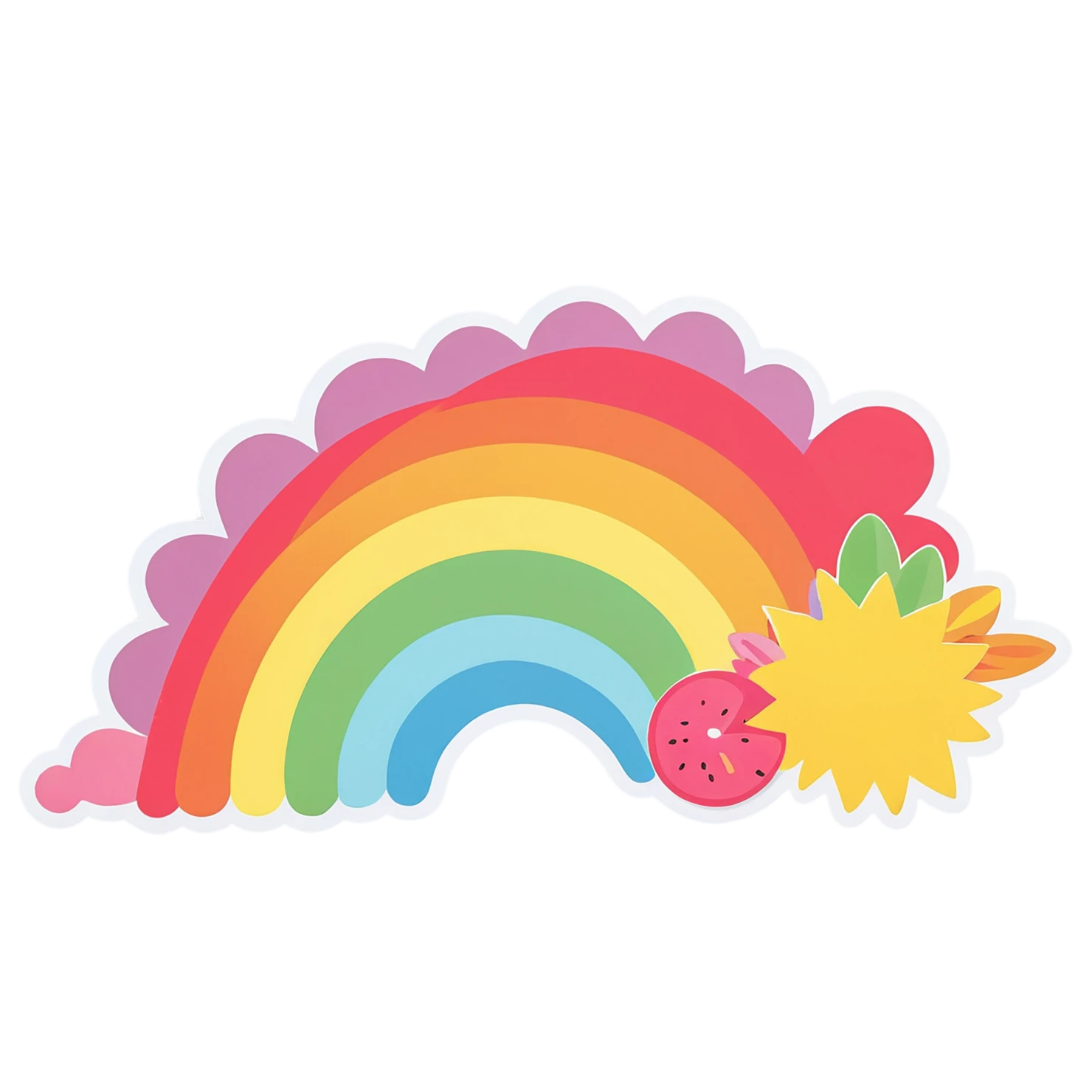 Rainbow cute sticker isolated on transparent background #21738