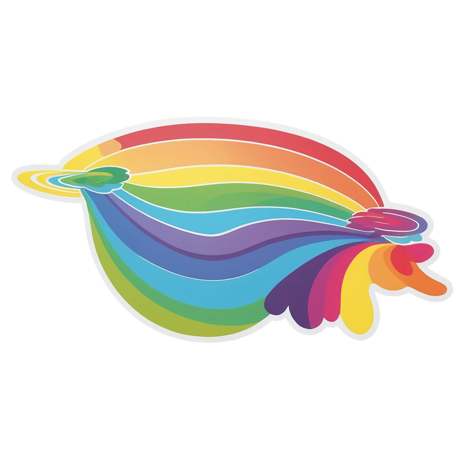 Rainbow cute sticker isolated on transparent background #21740