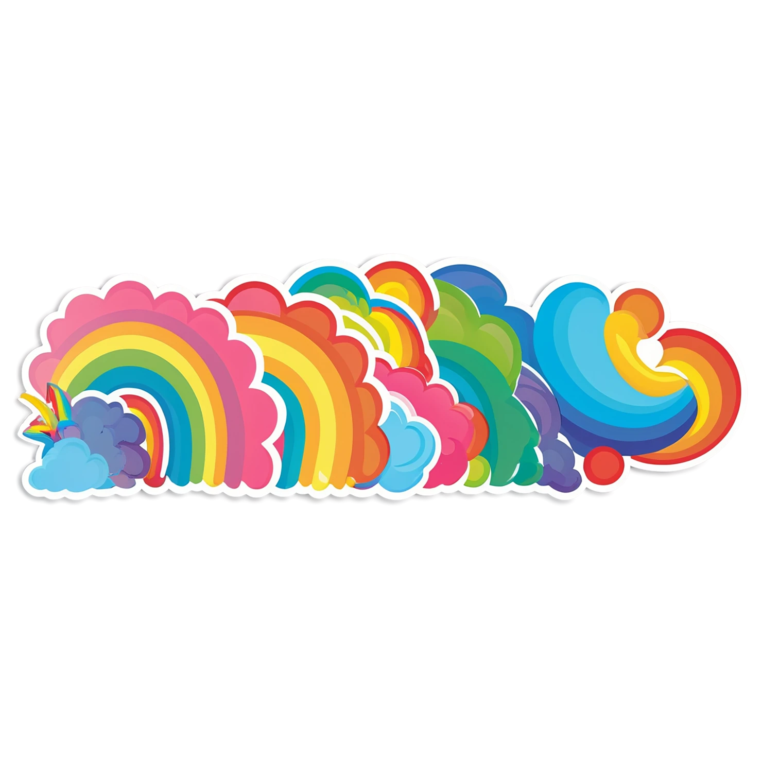 Rainbow cute sticker isolated on transparent background #21742