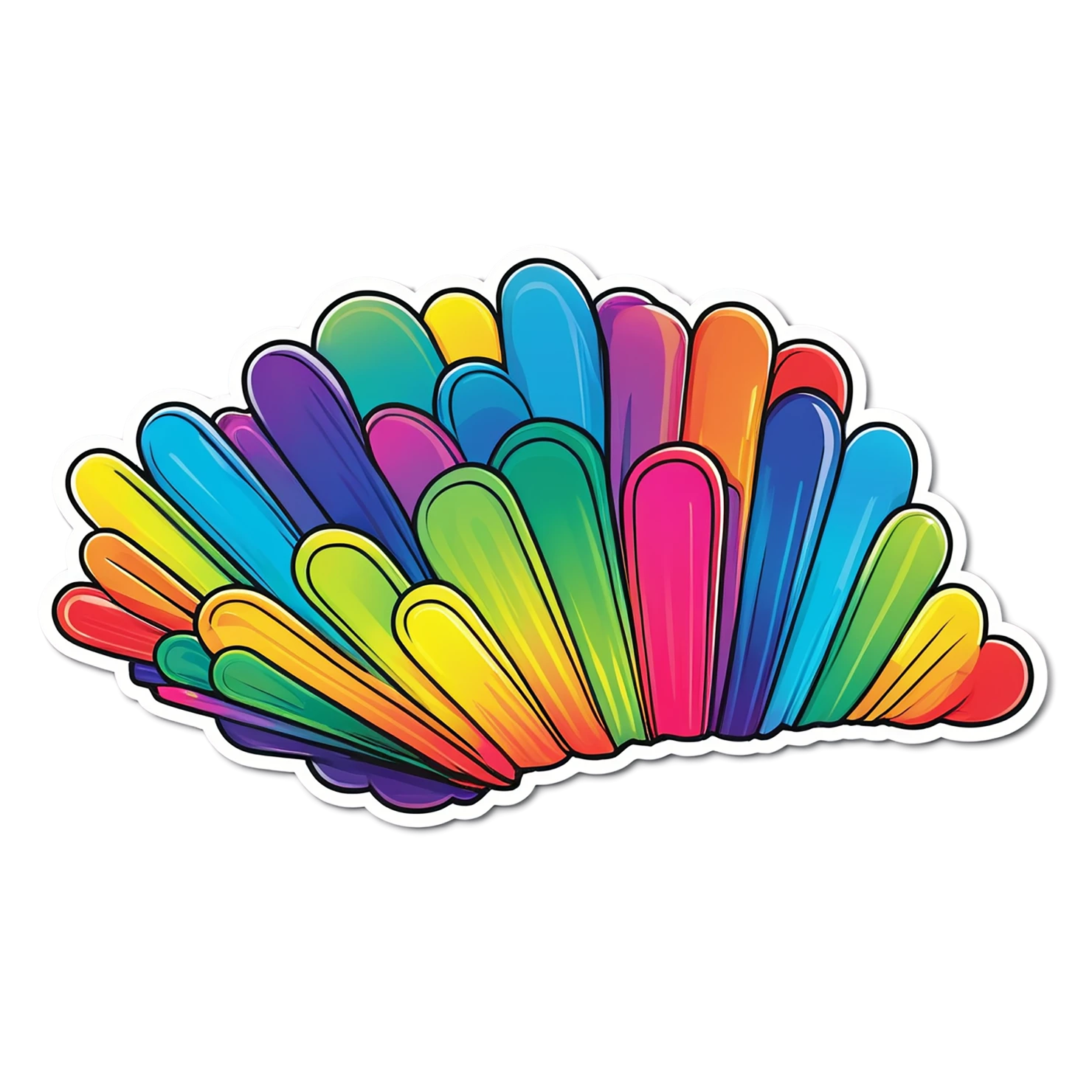 Rainbow cute sticker isolated on transparent background #21744
