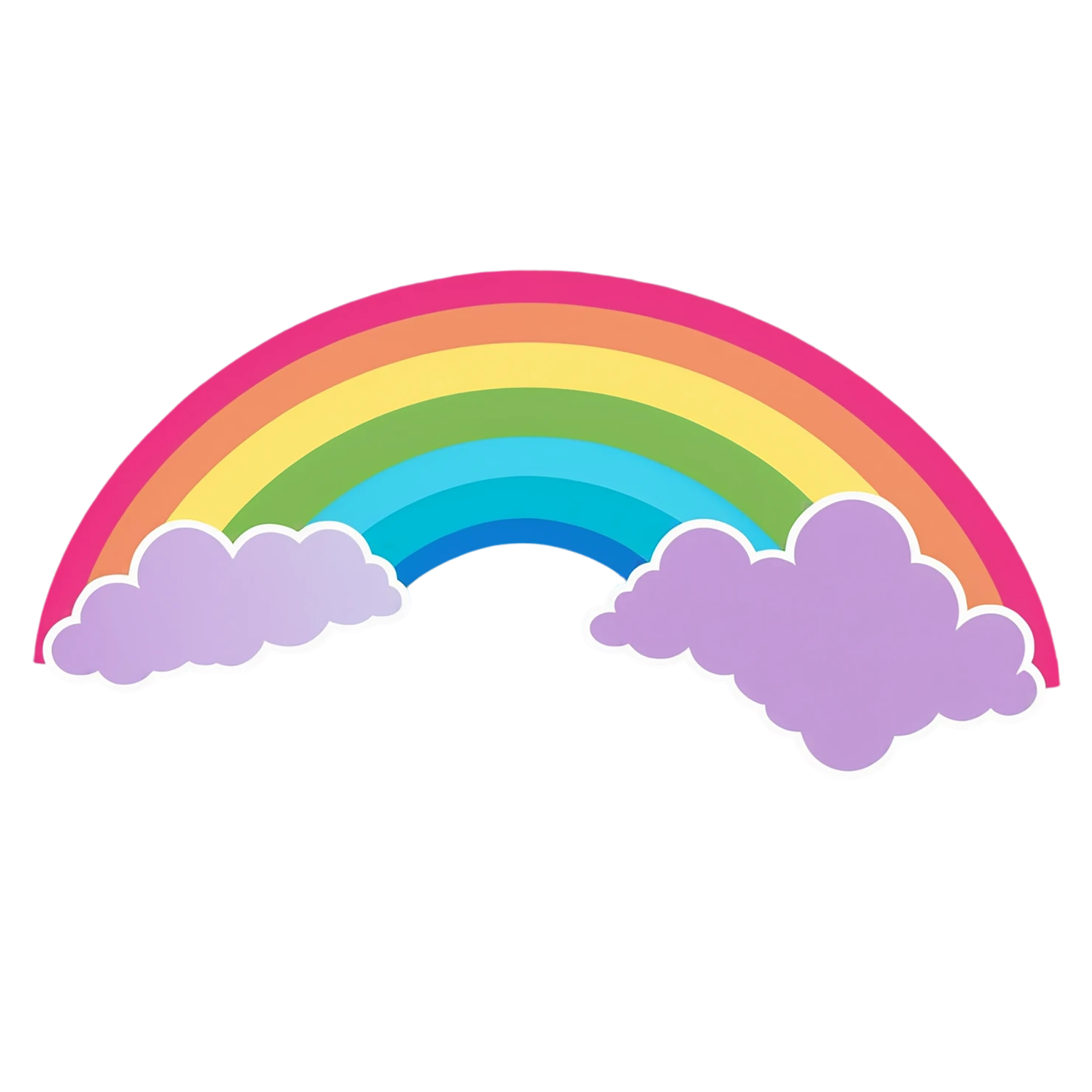 Rainbow cute sticker isolated on transparent background #21746