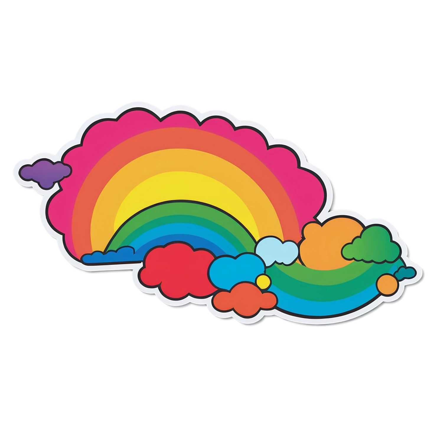 Rainbow cute sticker isolated on transparent background #21747