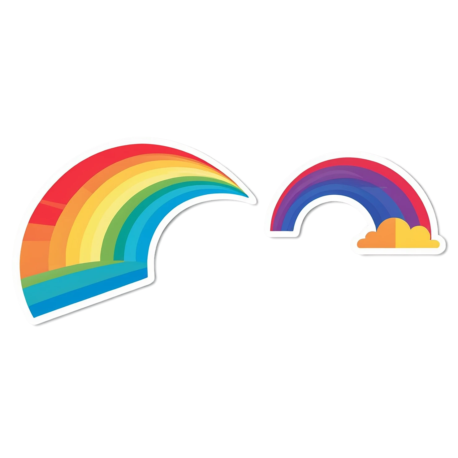 Rainbow cute sticker isolated on transparent background #21748