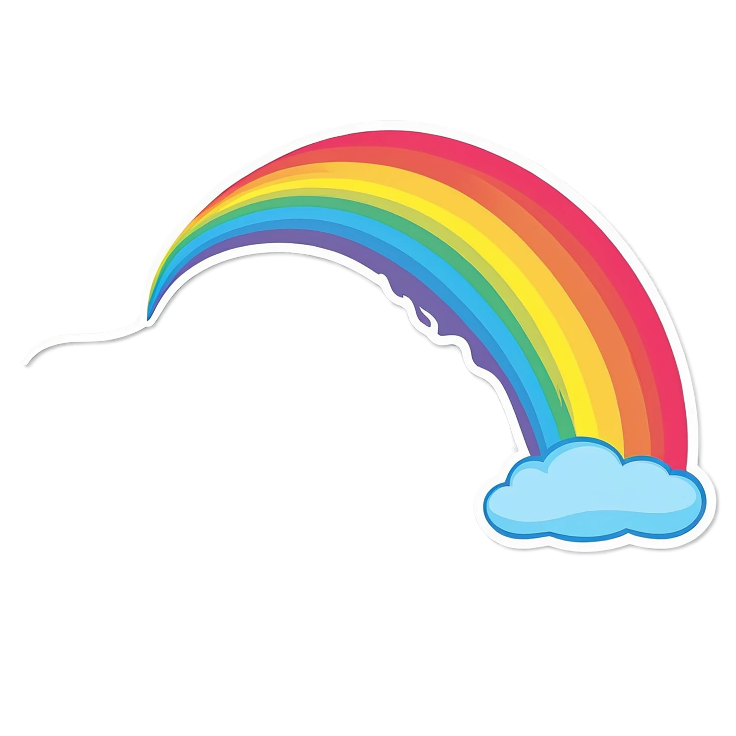 Rainbow cute sticker isolated on transparent background #21750