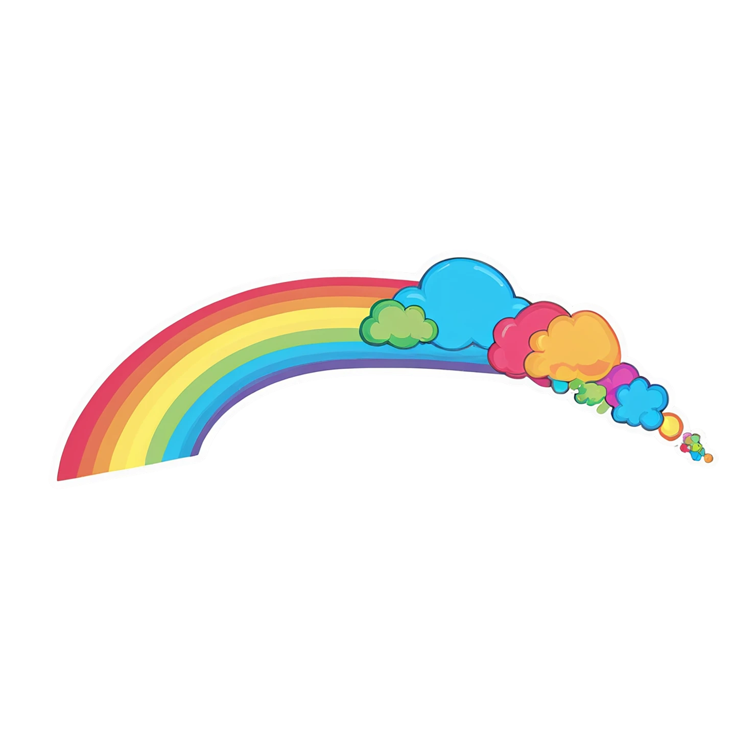 Rainbow cute sticker isolated on transparent background #21754