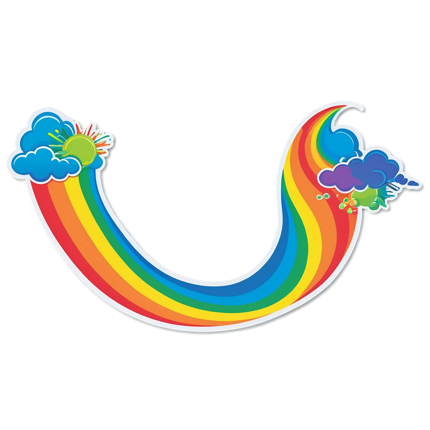 Rainbow cute sticker isolated on transparent background #21756