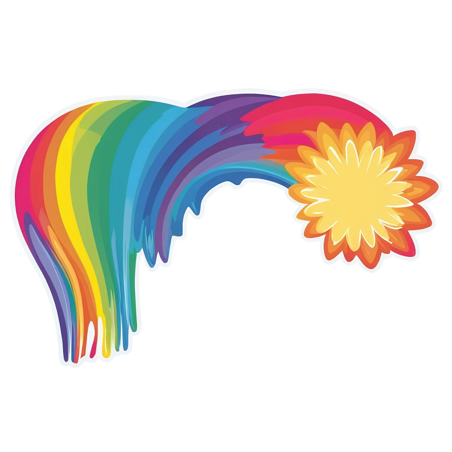 Rainbow cute sticker isolated on transparent background #21757