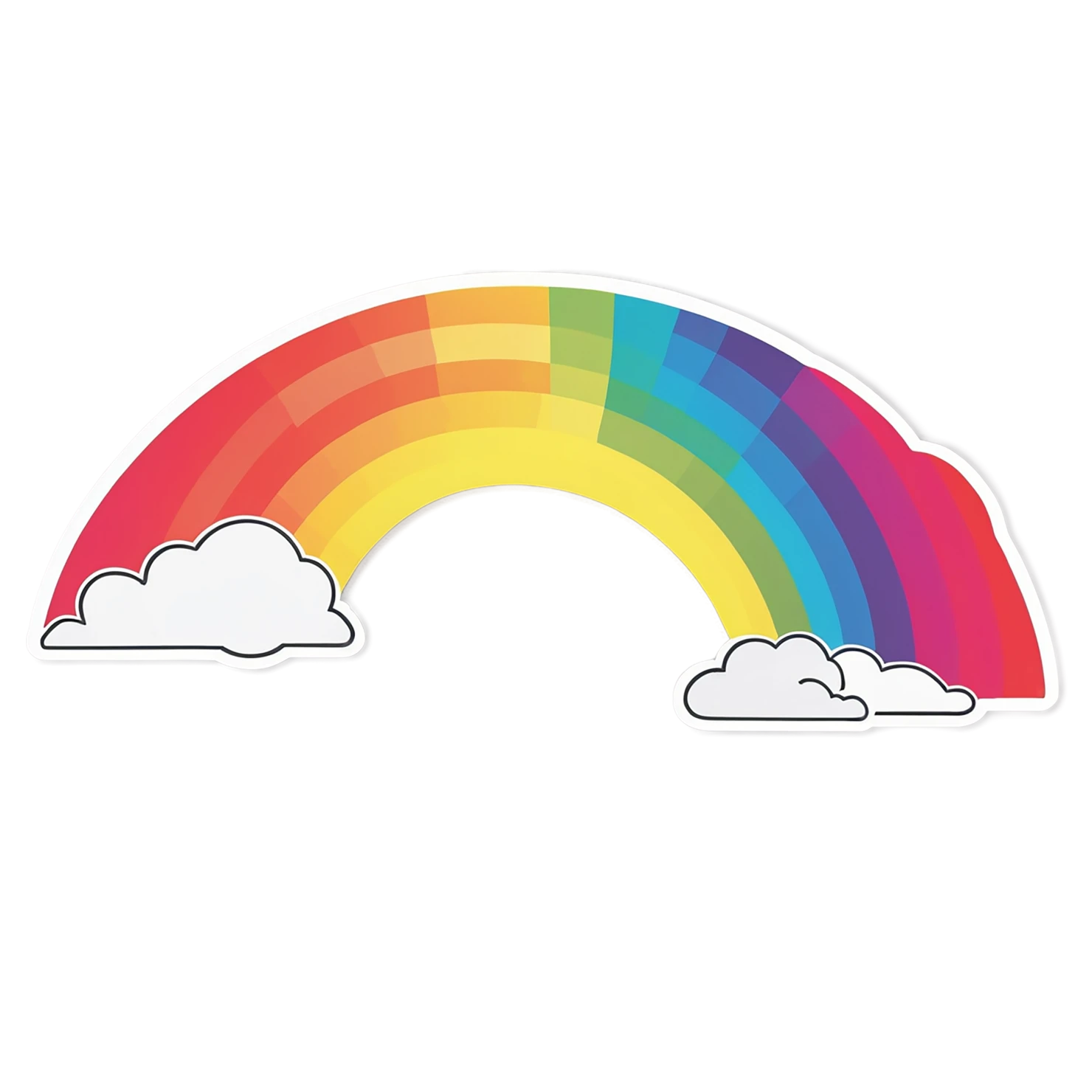 Rainbow cute sticker isolated on transparent background #21760