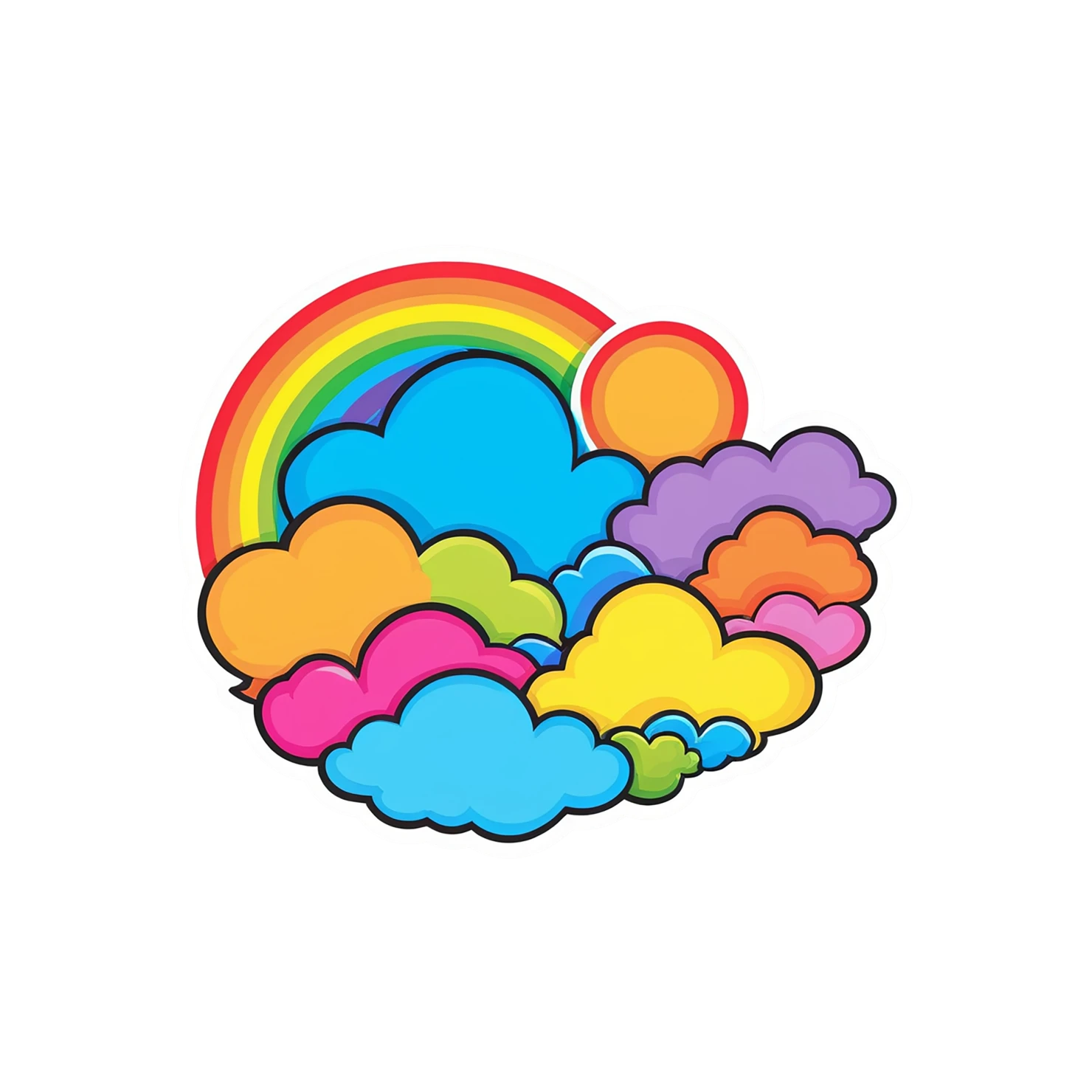 Rainbow cute sticker isolated on transparent background #21761