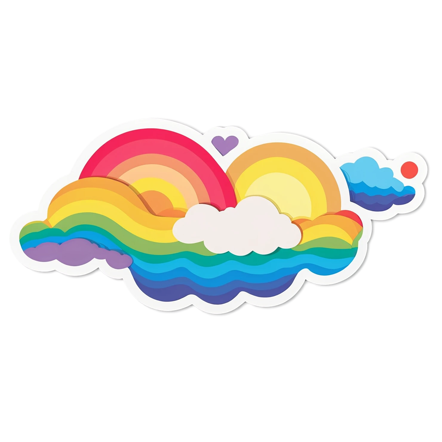 Rainbow cute sticker isolated on transparent background #21764