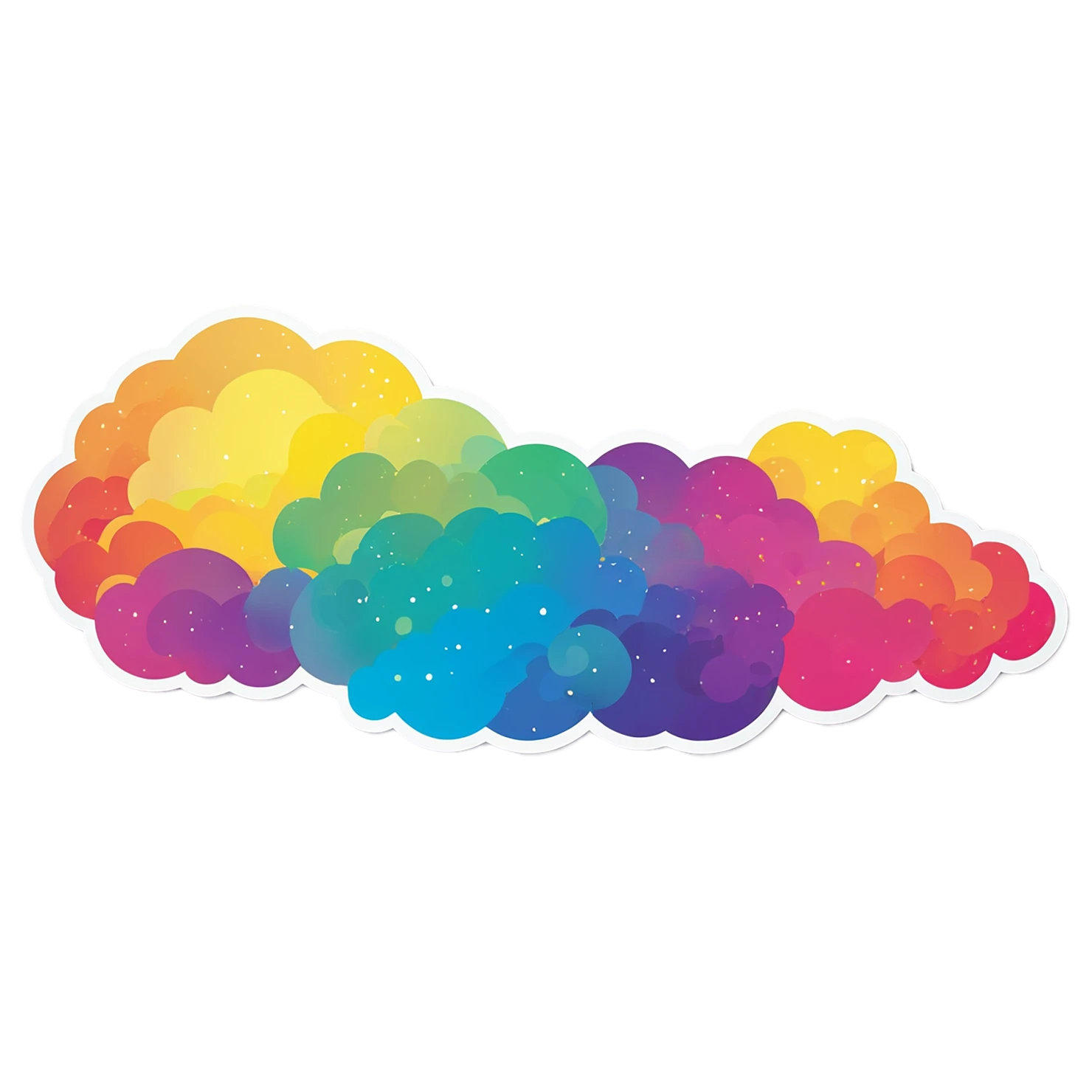 Rainbow cute sticker isolated on transparent background #21765