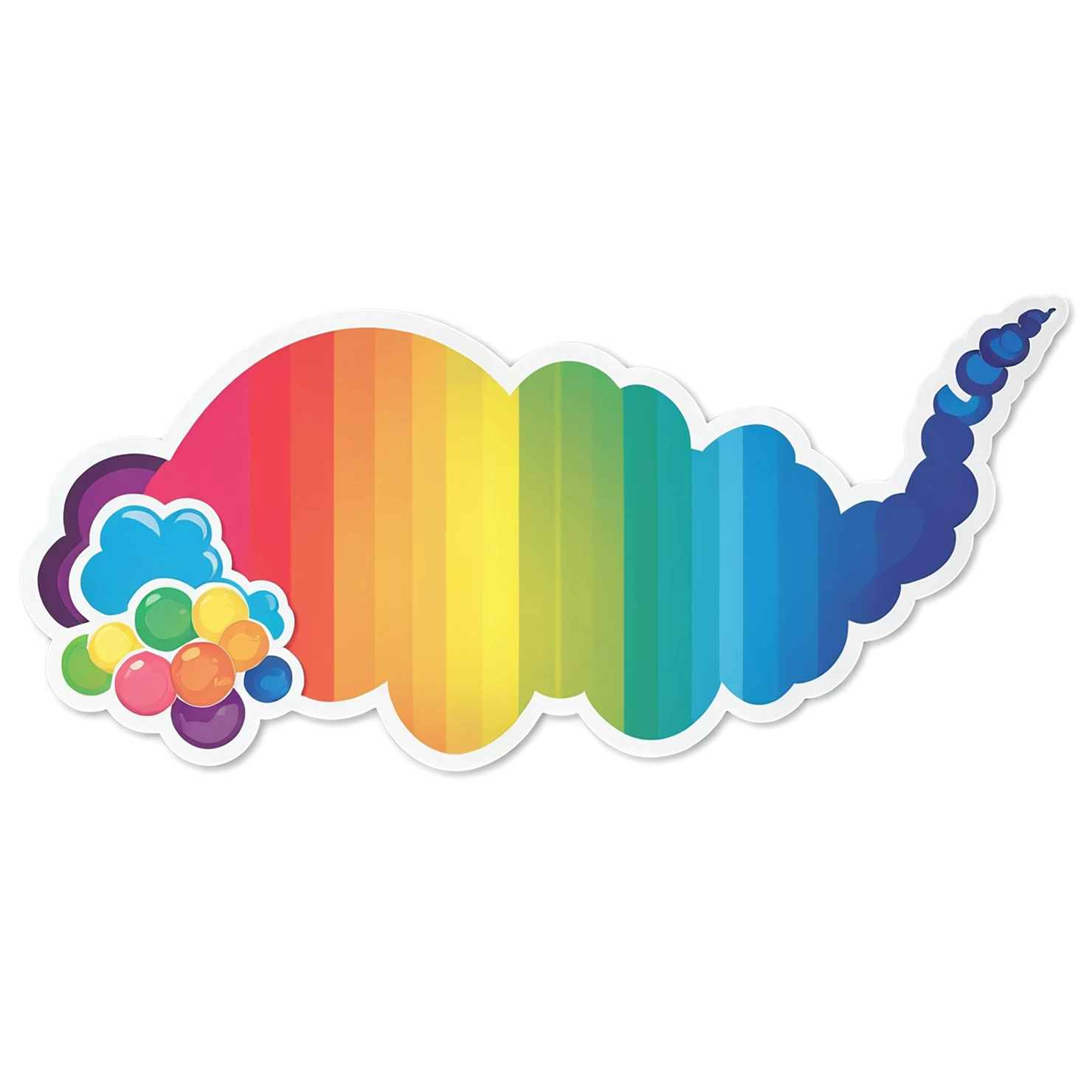Rainbow cute sticker isolated on transparent background #21766