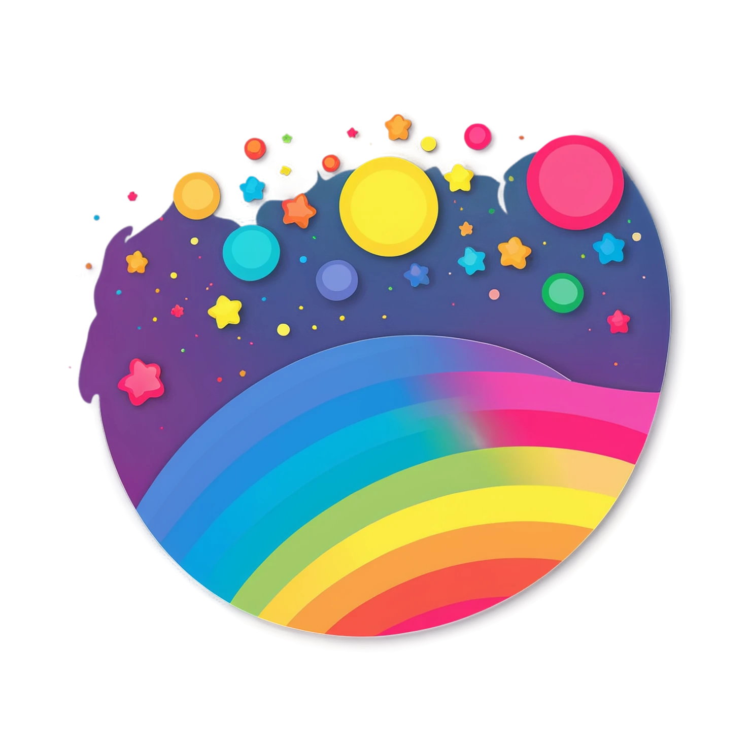 Rainbow cute sticker isolated on transparent background #21767