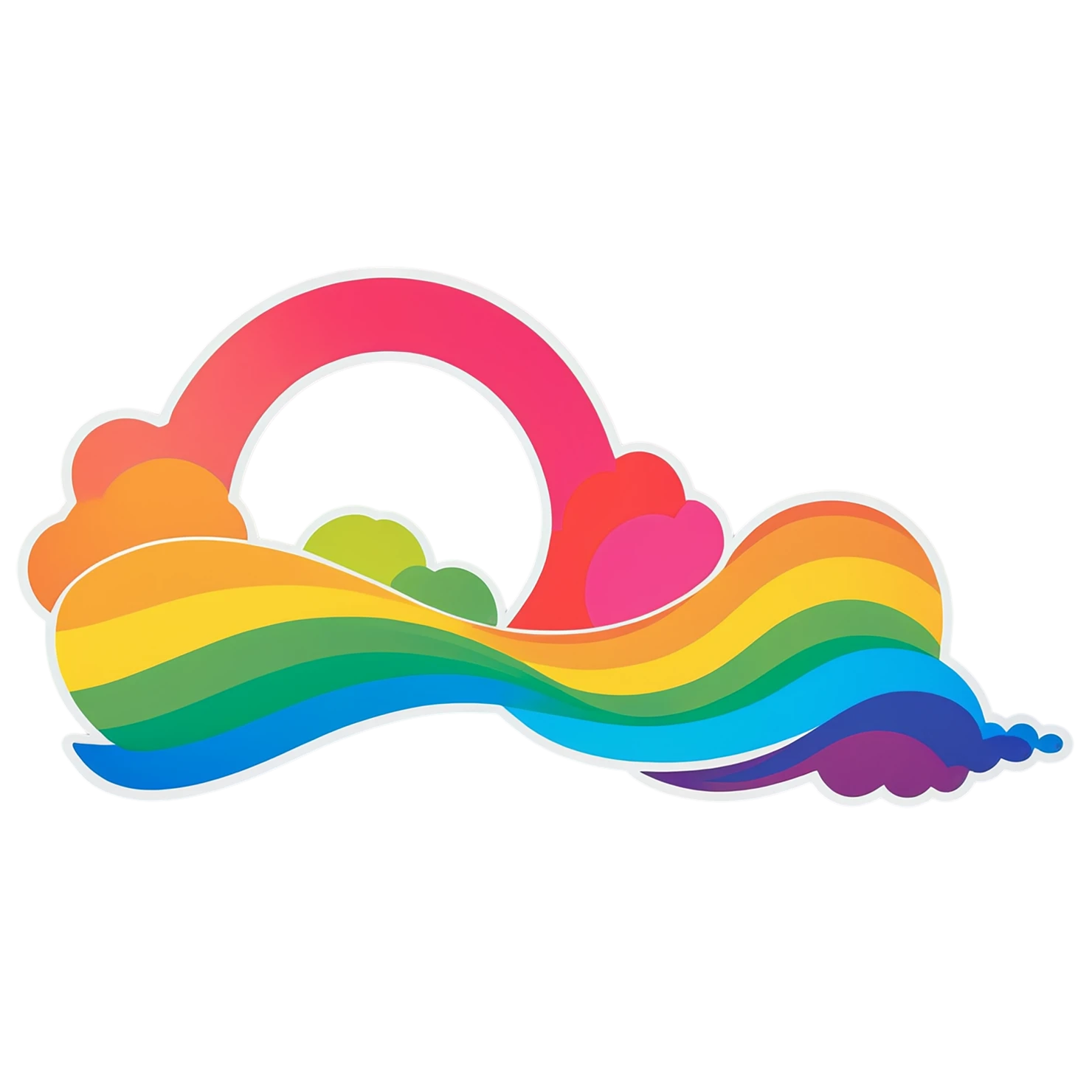 Rainbow cute sticker isolated on transparent background #21770