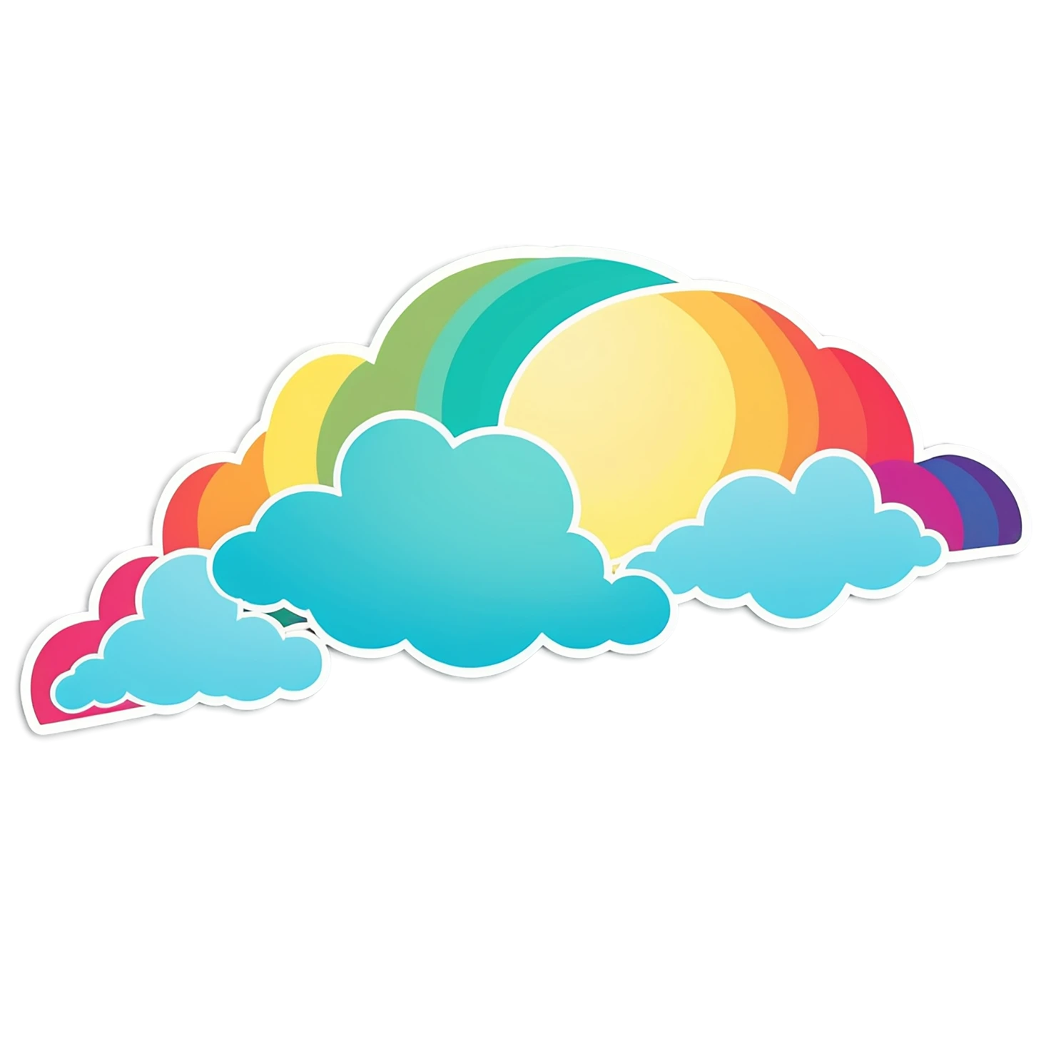 Rainbow cute sticker isolated on transparent background #21772
