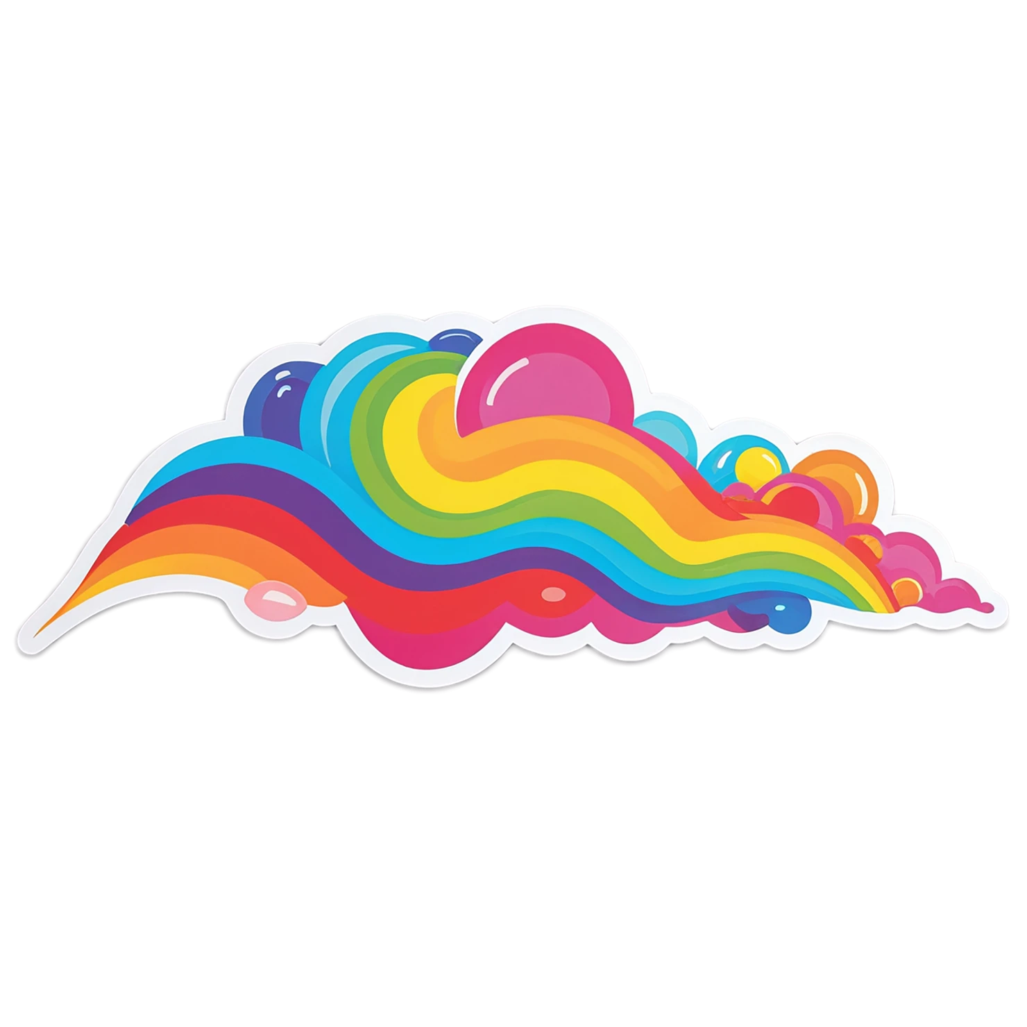 Rainbow cute sticker isolated on transparent background #21775