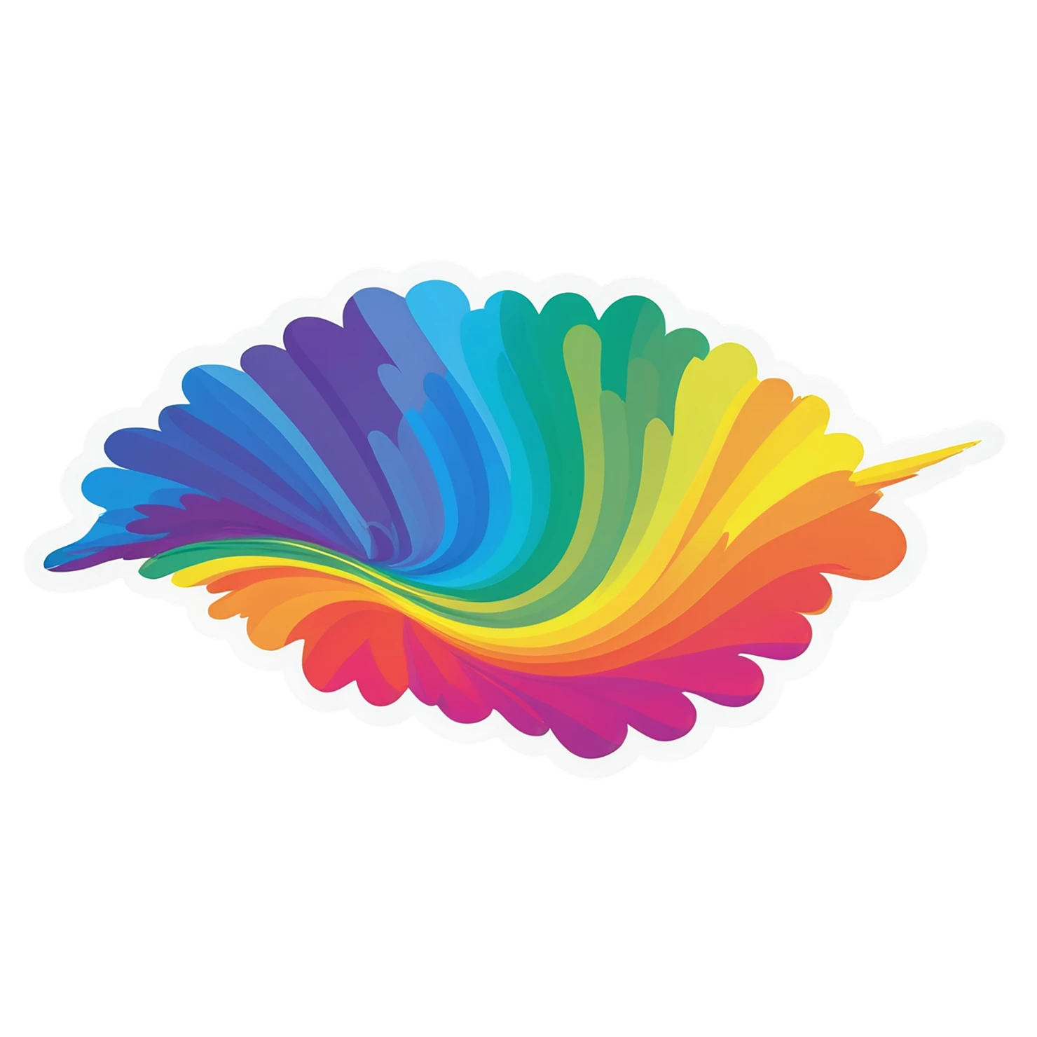 Rainbow cute sticker isolated on transparent background #21778