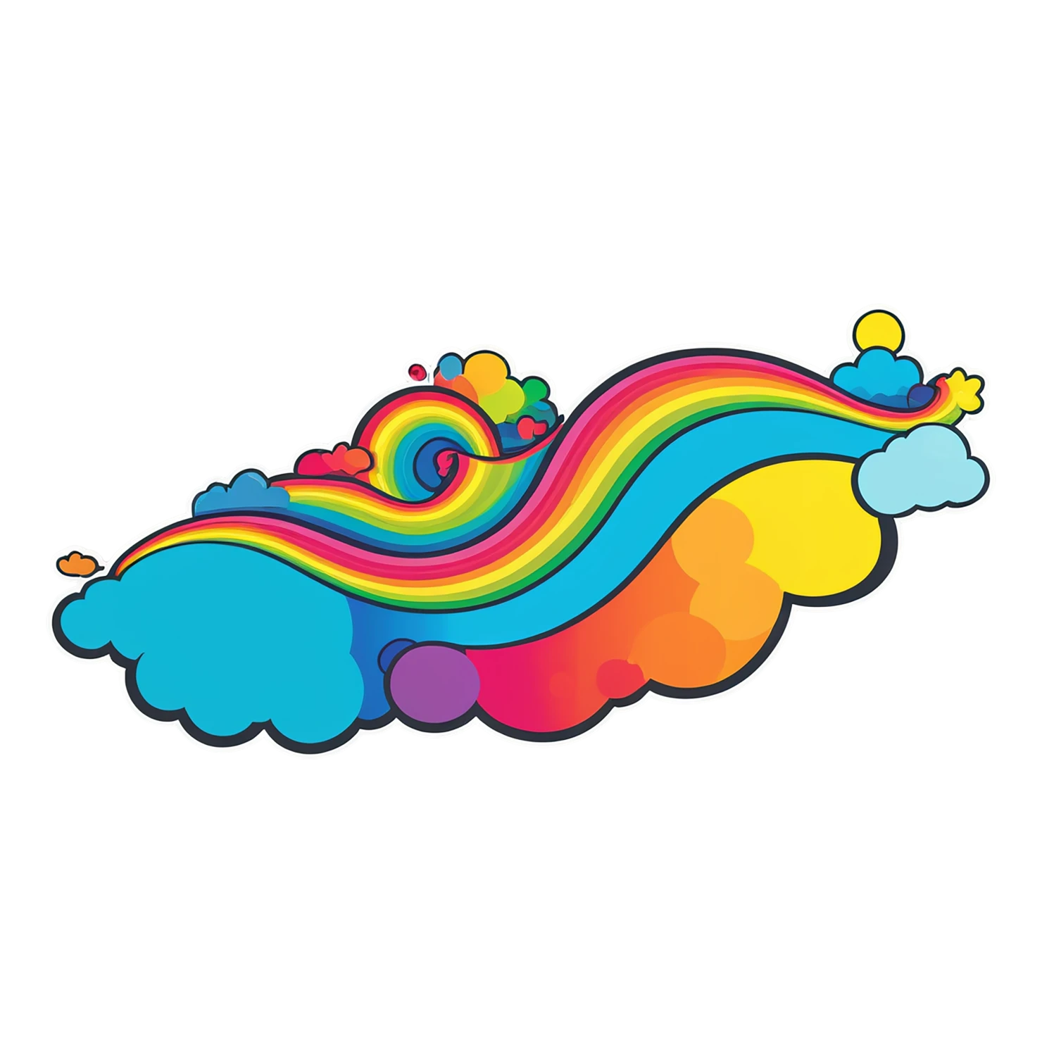 Rainbow cute sticker isolated on transparent background #21783