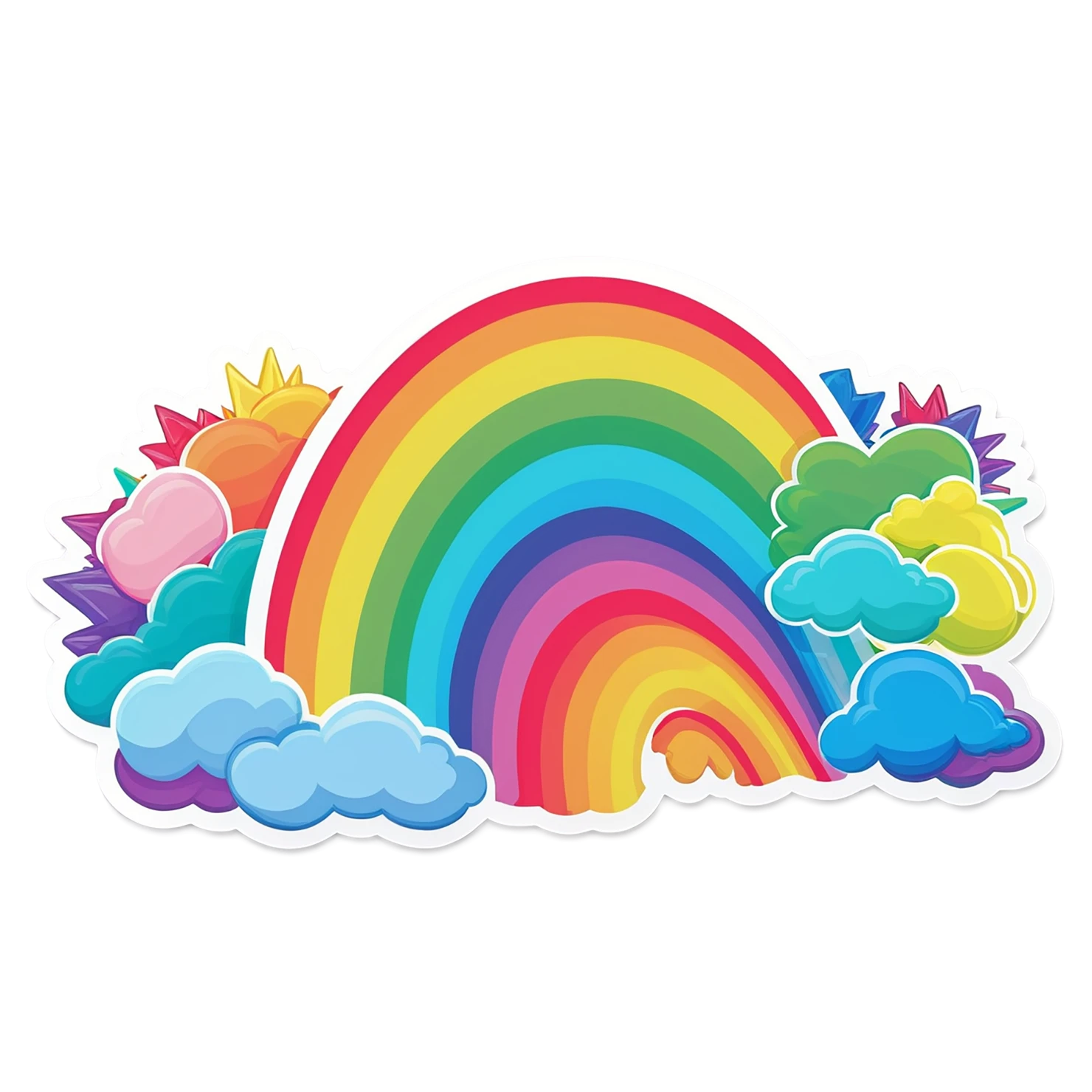 Rainbow cute sticker isolated on transparent background #21789