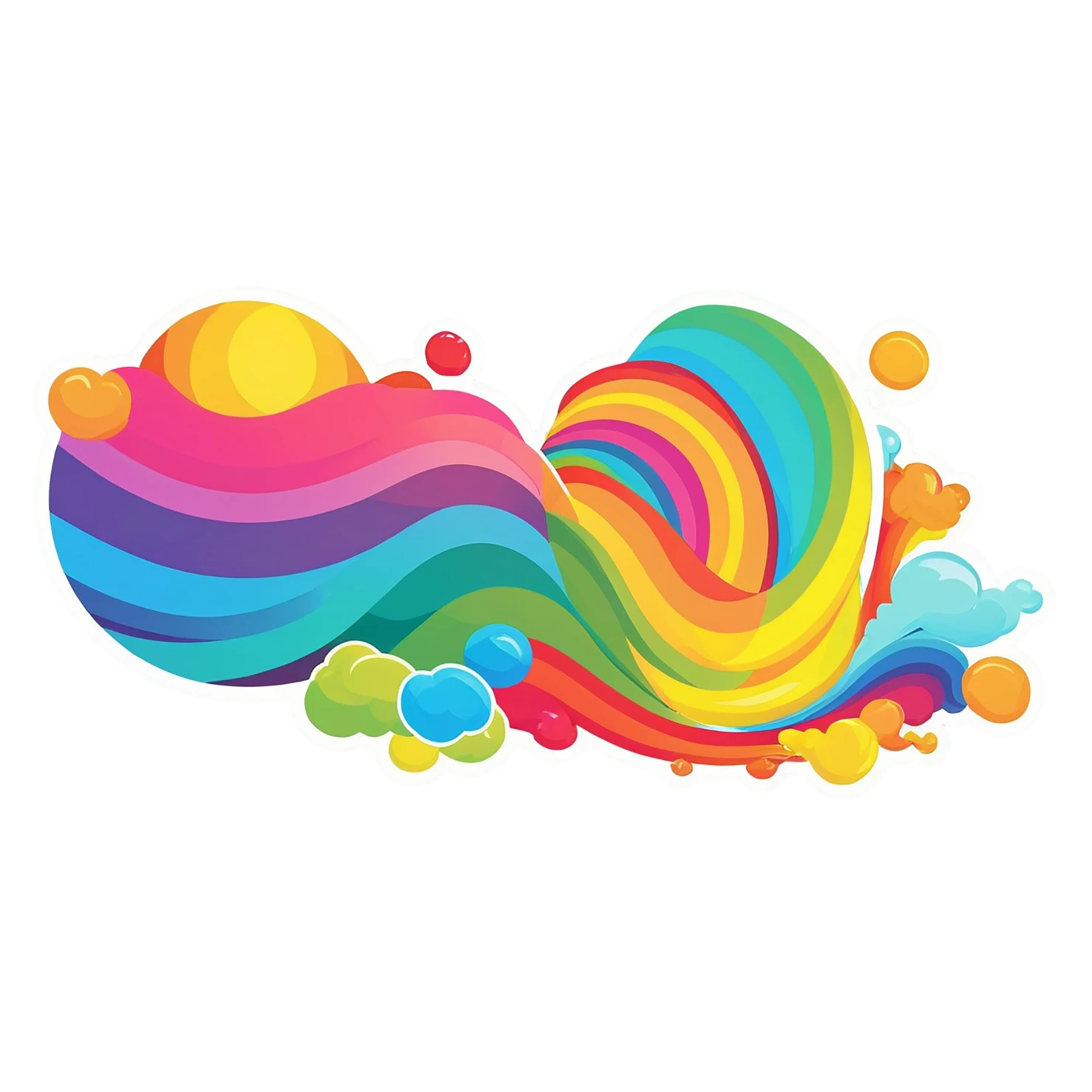 Rainbow cute sticker isolated on transparent background #21790