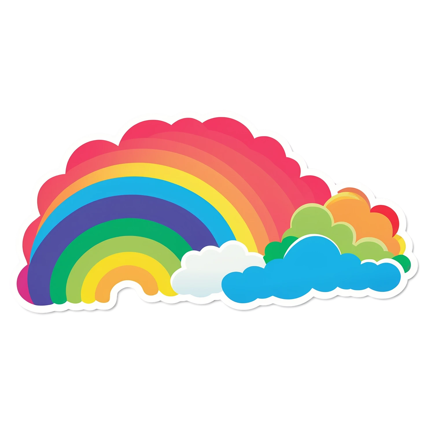 Rainbow cute sticker isolated on transparent background #21799