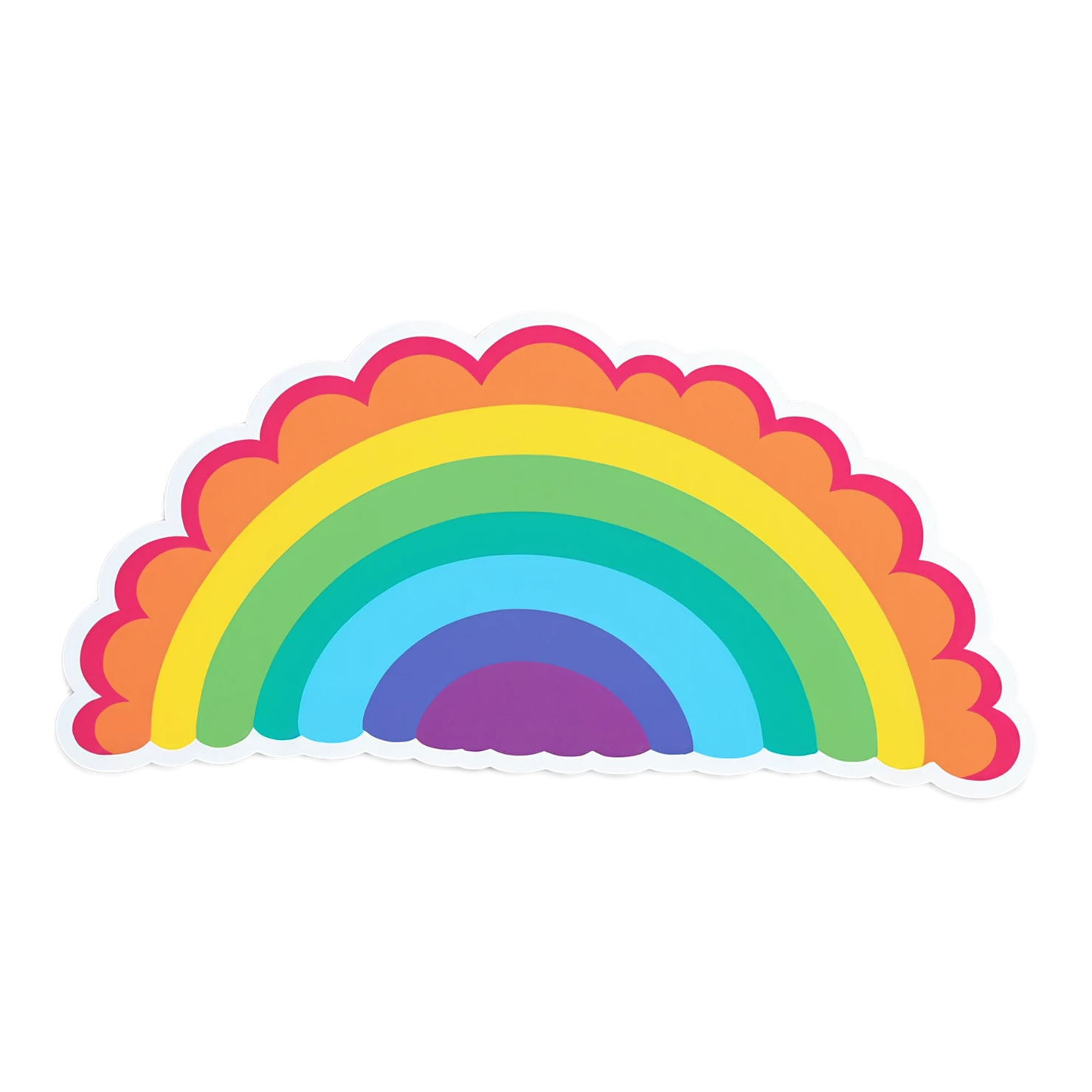 Rainbow cute sticker isolated on transparent background #21802