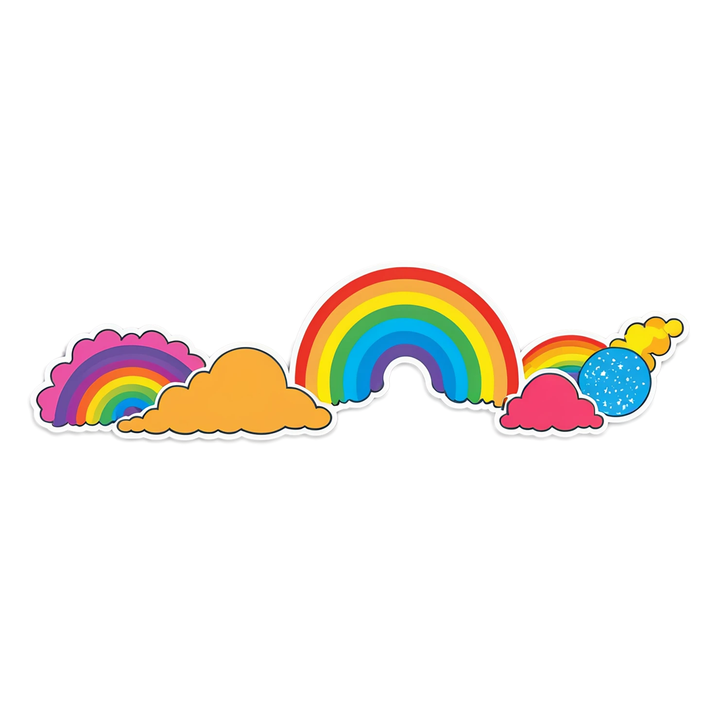 Rainbow cute sticker isolated on transparent background #21805