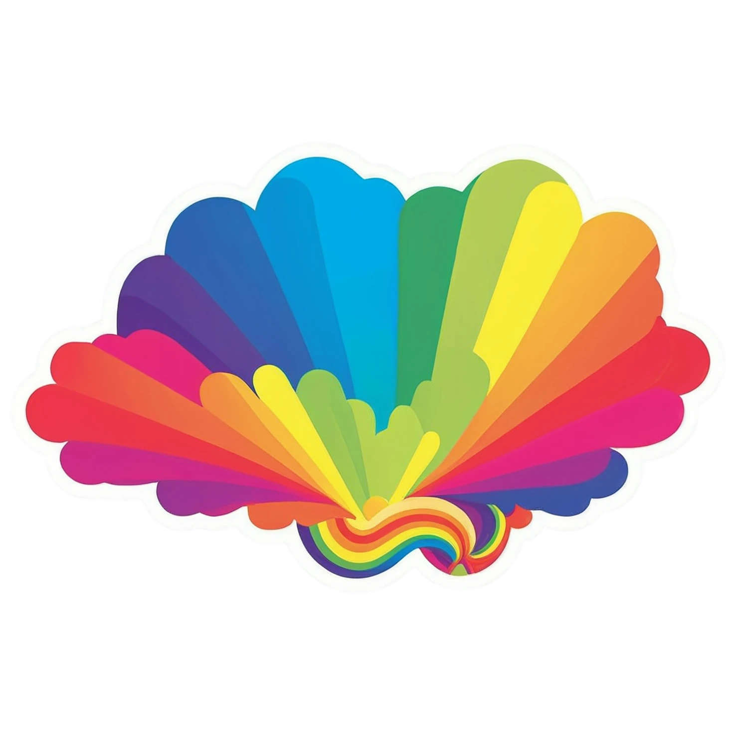 Rainbow cute sticker isolated on transparent background #21809