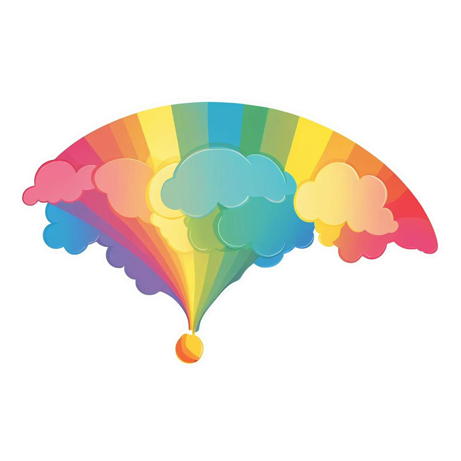 Rainbow cute sticker isolated on transparent background #21810