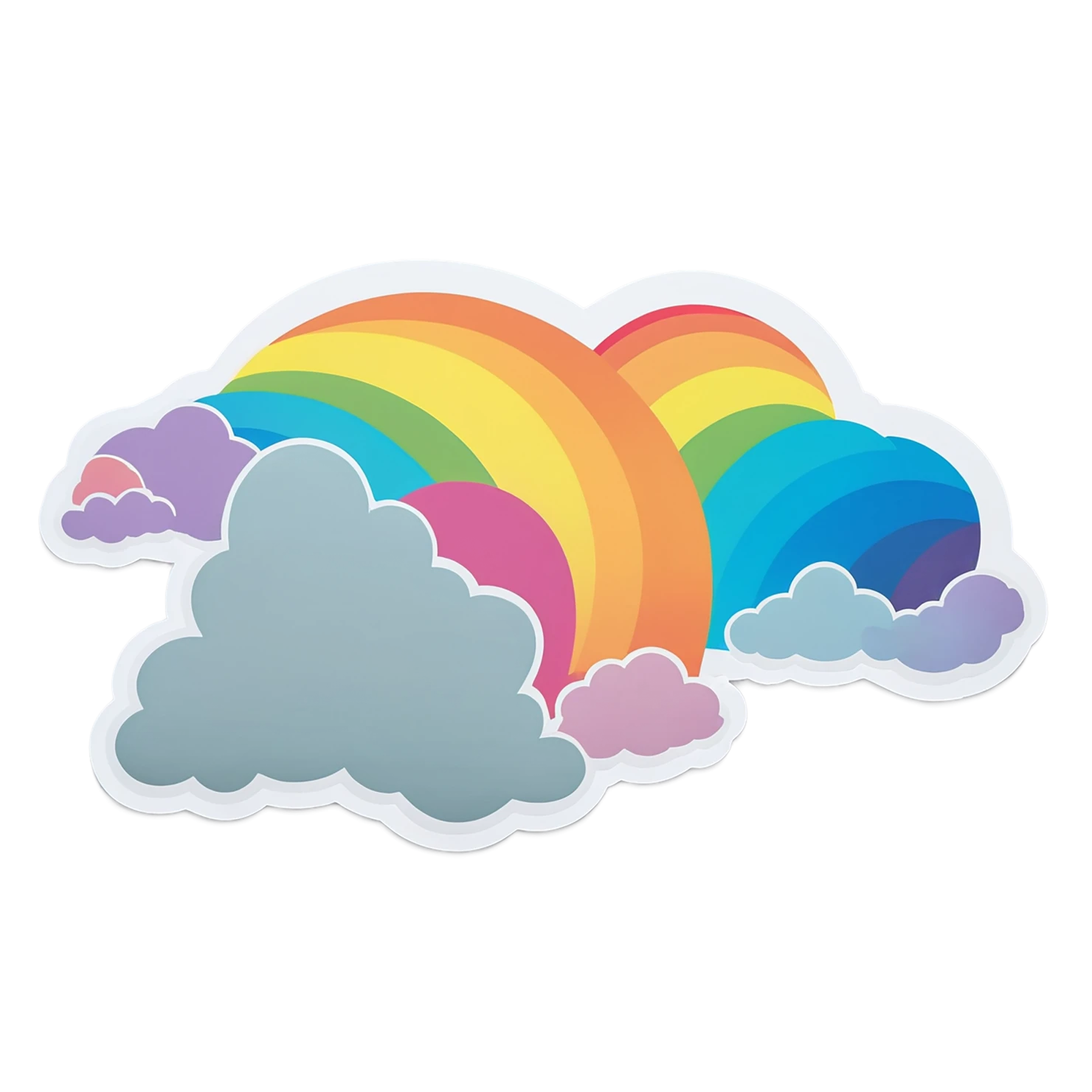 Rainbow cute sticker isolated on transparent background #21816