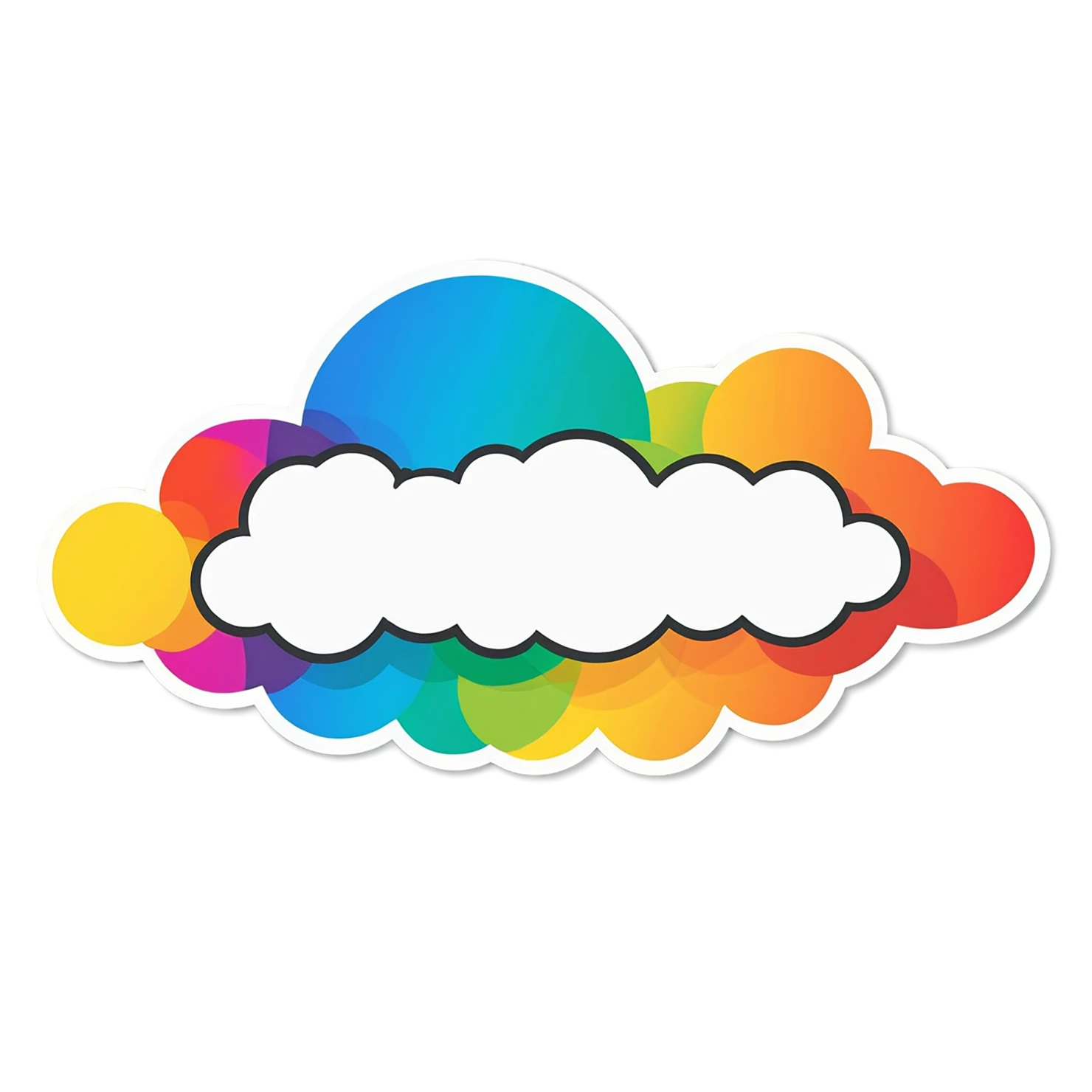 Rainbow cute sticker isolated on transparent background #21818