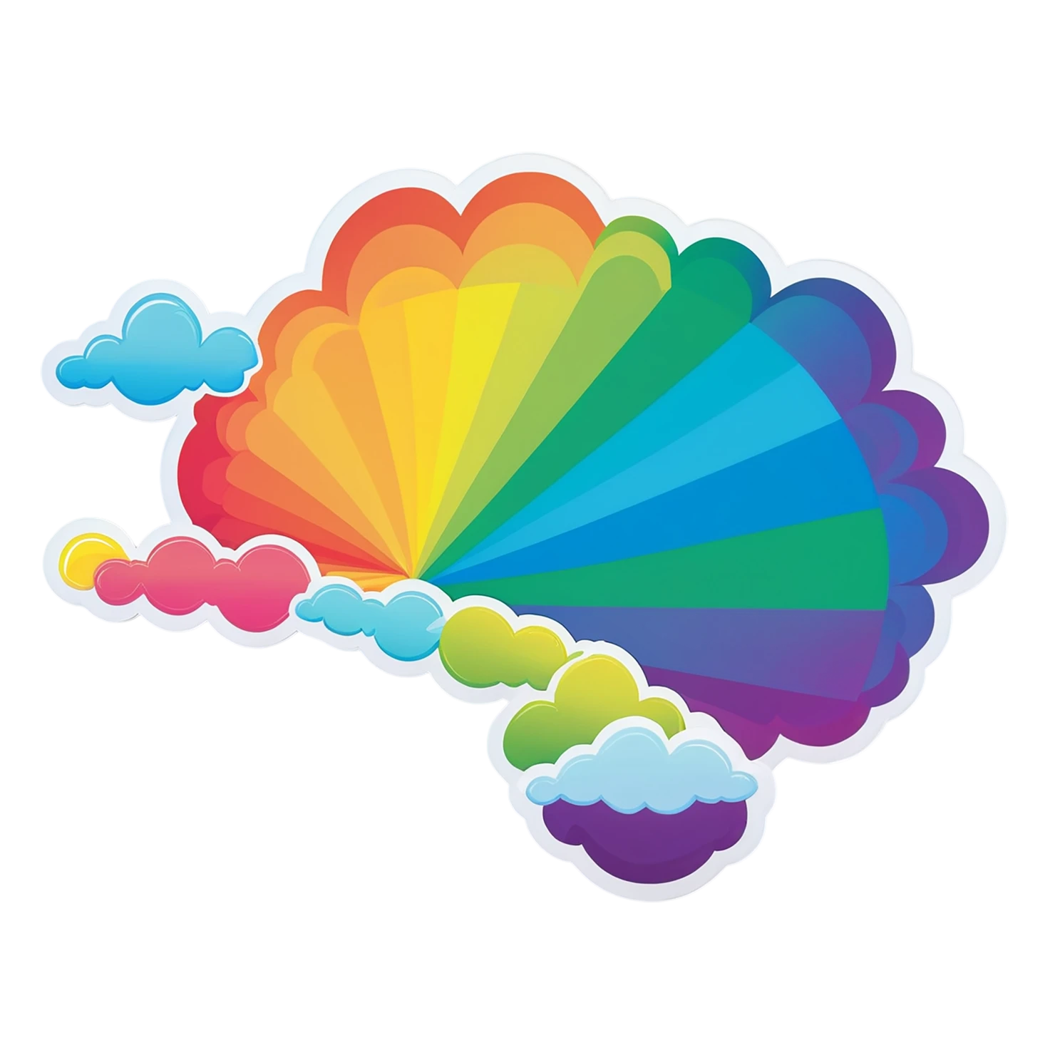 Rainbow cute sticker isolated on transparent background #21819