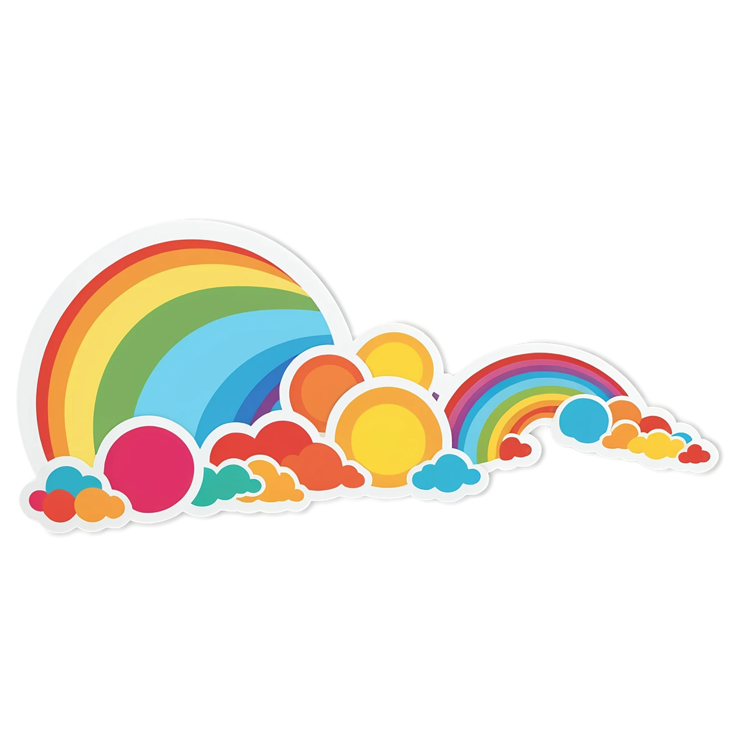 Rainbow cute sticker isolated on transparent background #21821