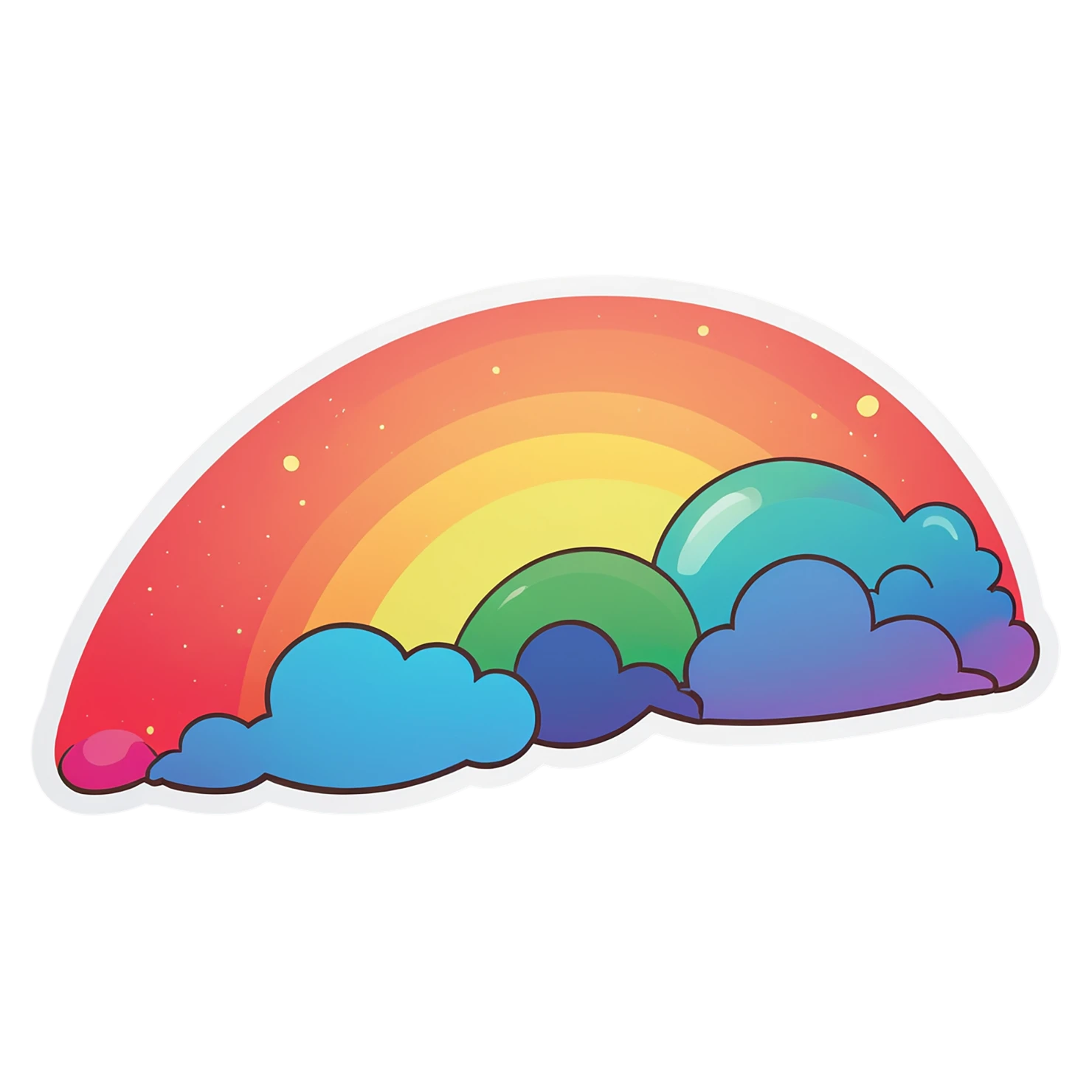 Rainbow cute sticker isolated on transparent background #21825