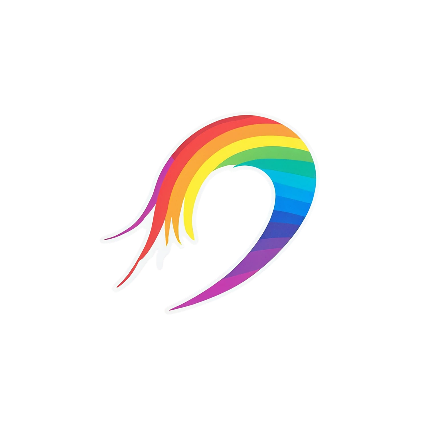 Rainbow cute sticker isolated on transparent background #21831