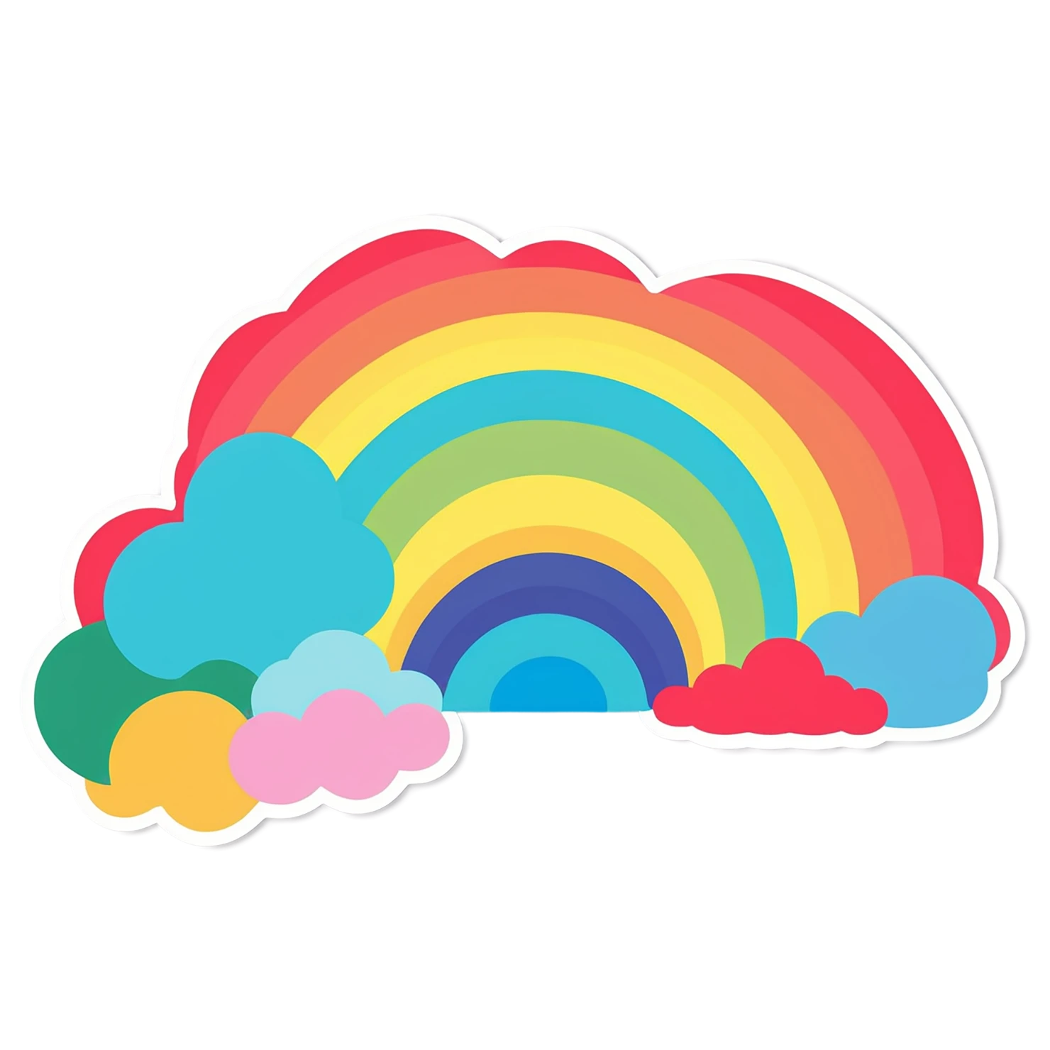 Rainbow cute sticker isolated on transparent background #21832